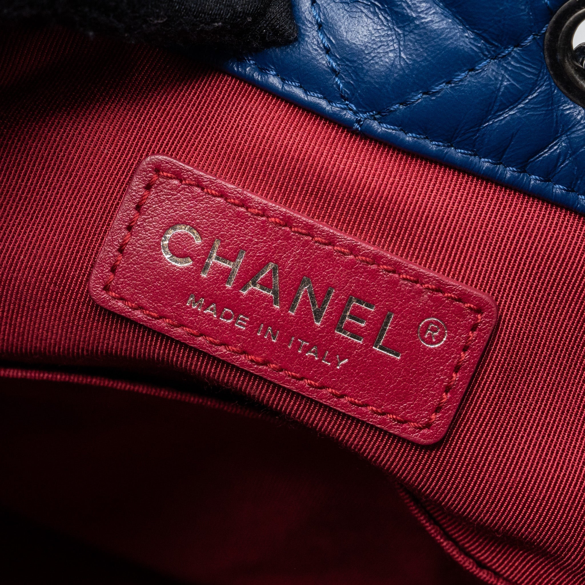 MEDIUM GABRIELLE BACKPACK AGED CALFSKIN BLUE MULTICOLOUR HARDWARE