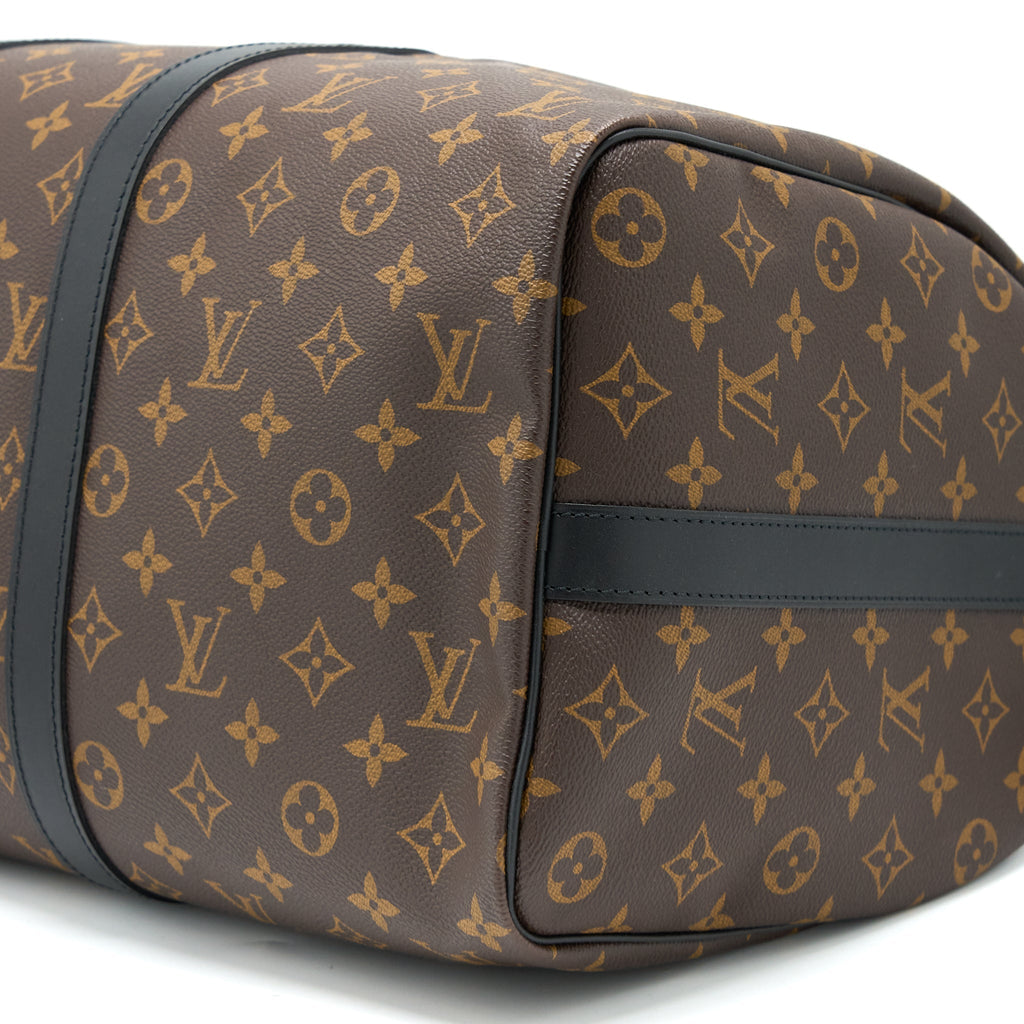 KEEPALL BANDOULIERE 45 MONOGRAM MACASSAR CANVAS SHW