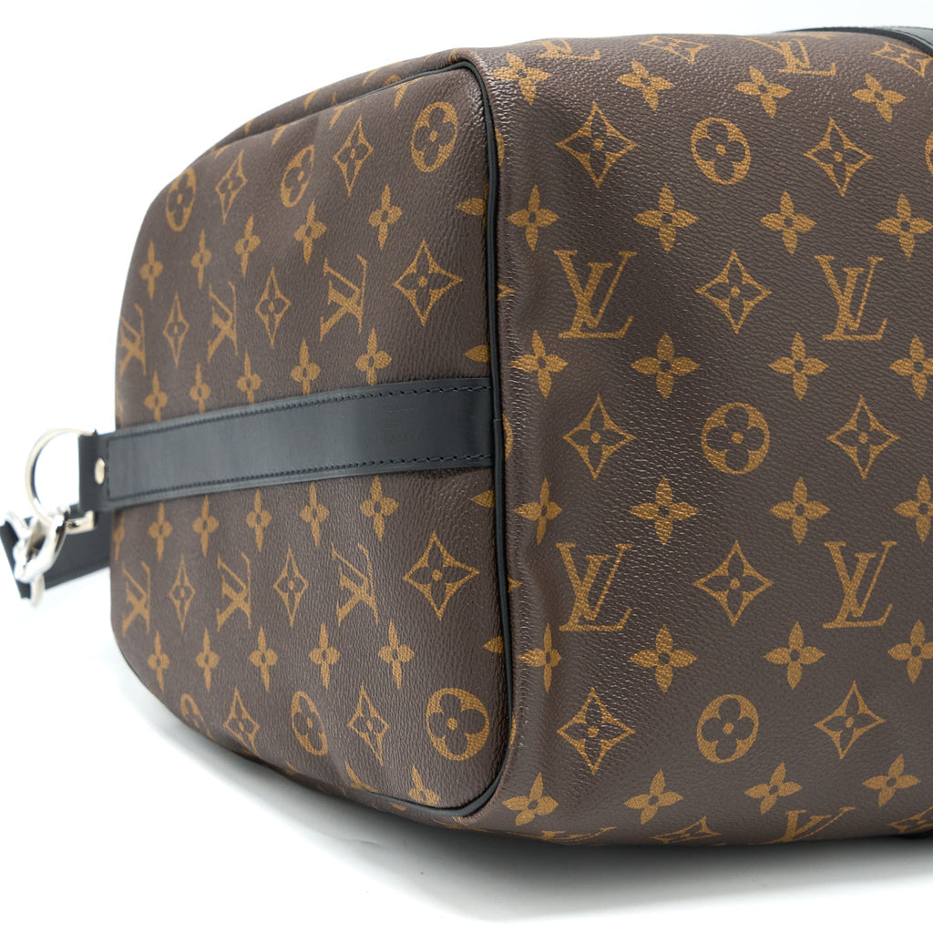 KEEPALL BANDOULIERE 45 MONOGRAM MACASSAR CANVAS SHW
