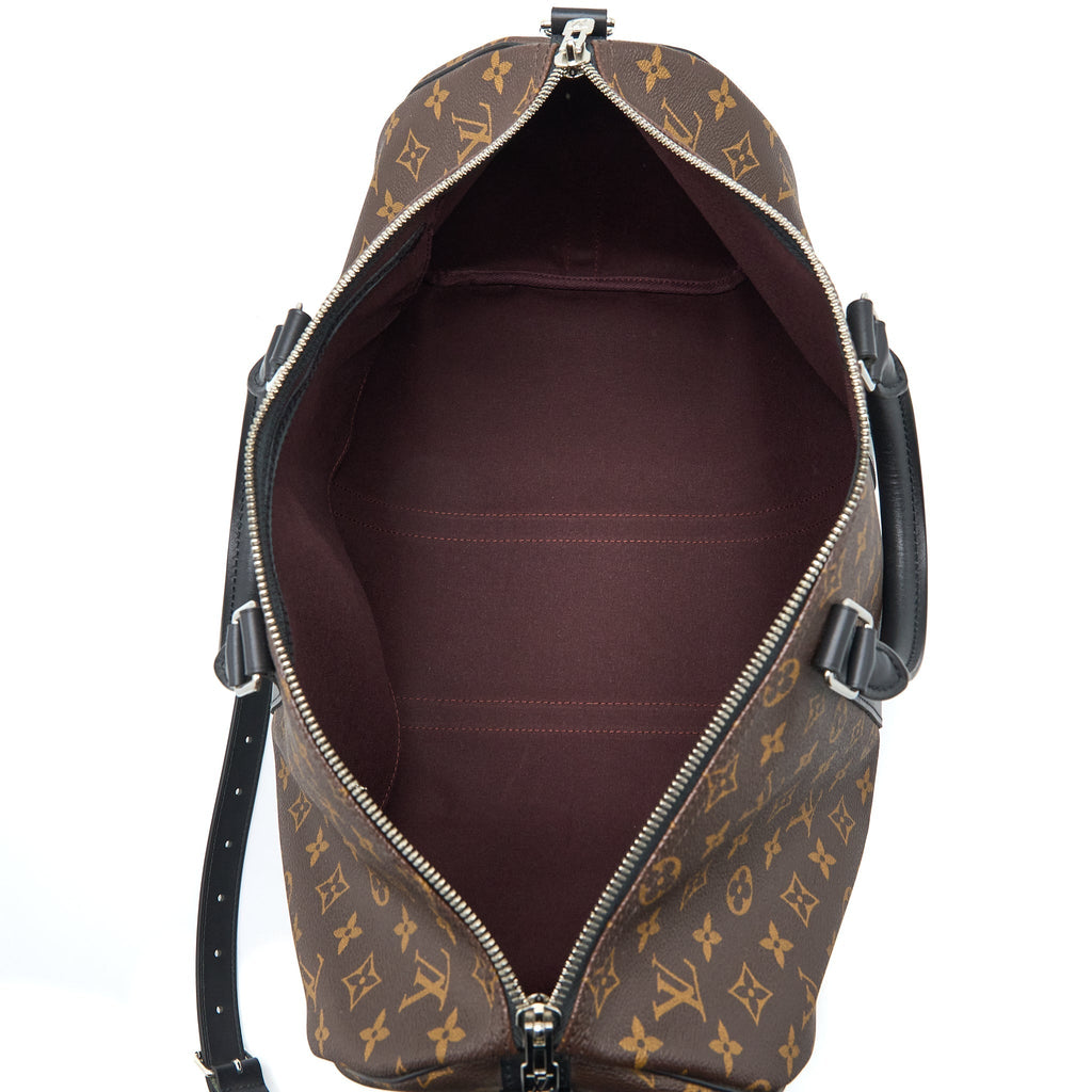 KEEPALL BANDOULIERE 45 MONOGRAM MACASSAR CANVAS SHW