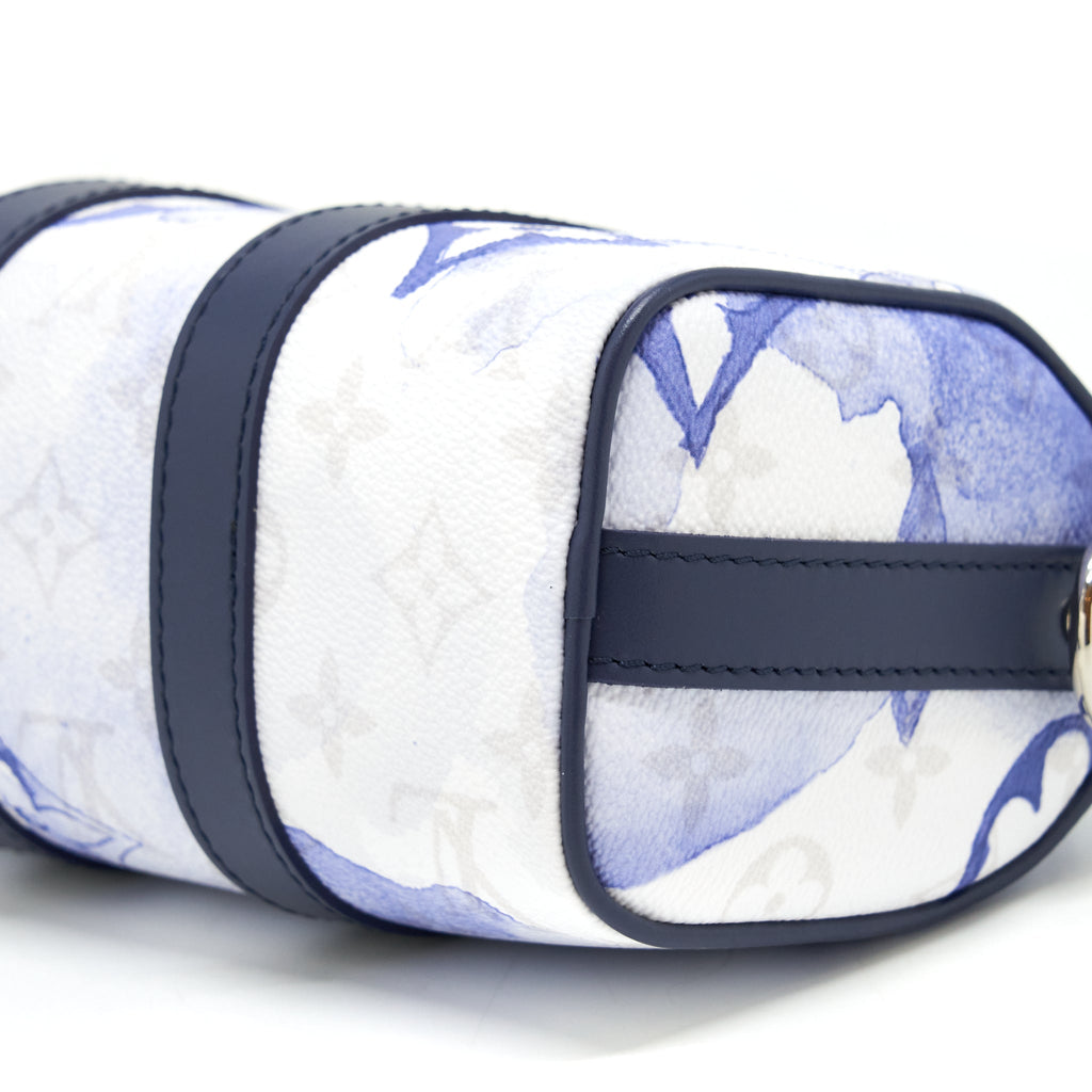KEEPALL XS MONOGRAM WATERCOLOR BLUE CANVAS SHW