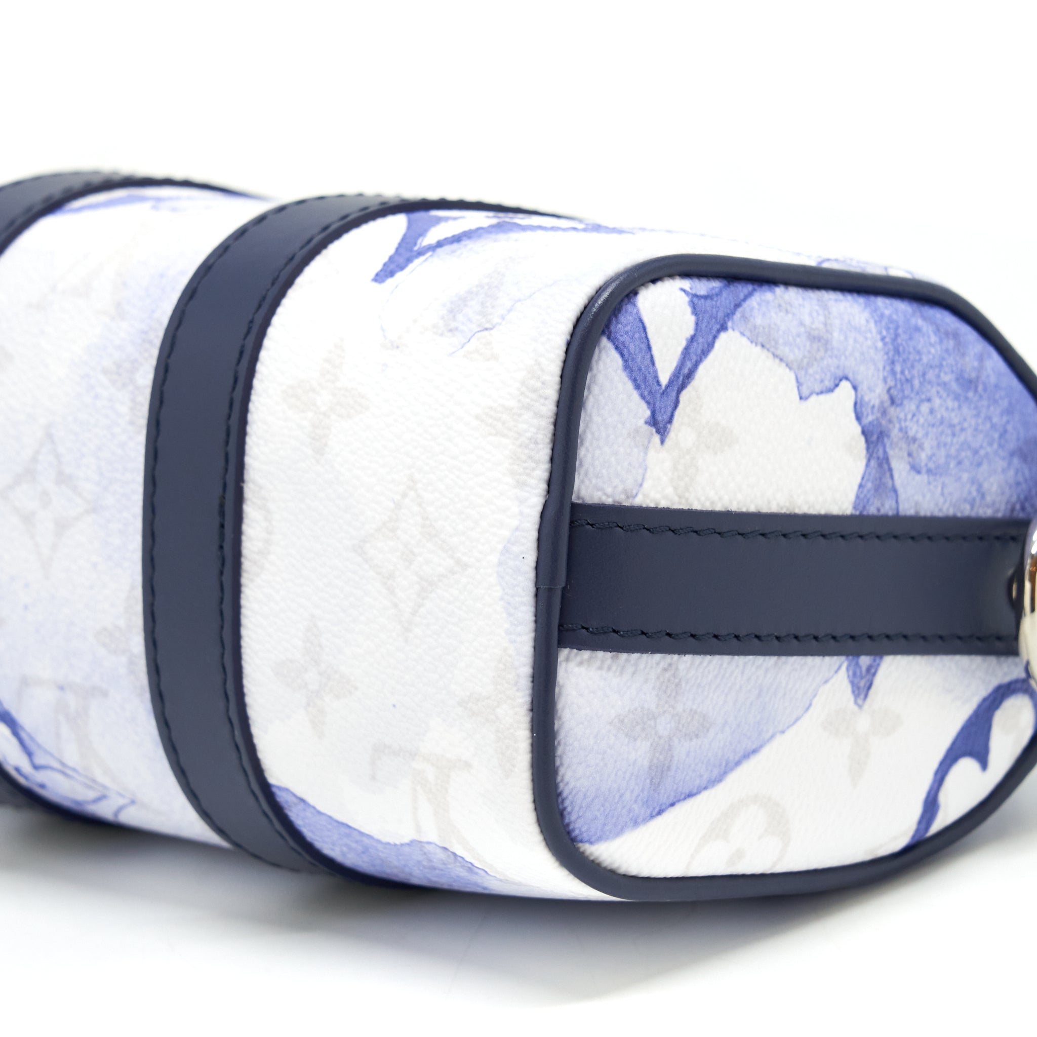 KEEPALL XS MONOGRAM WATERCOLOR BLUE CANVAS SHW
