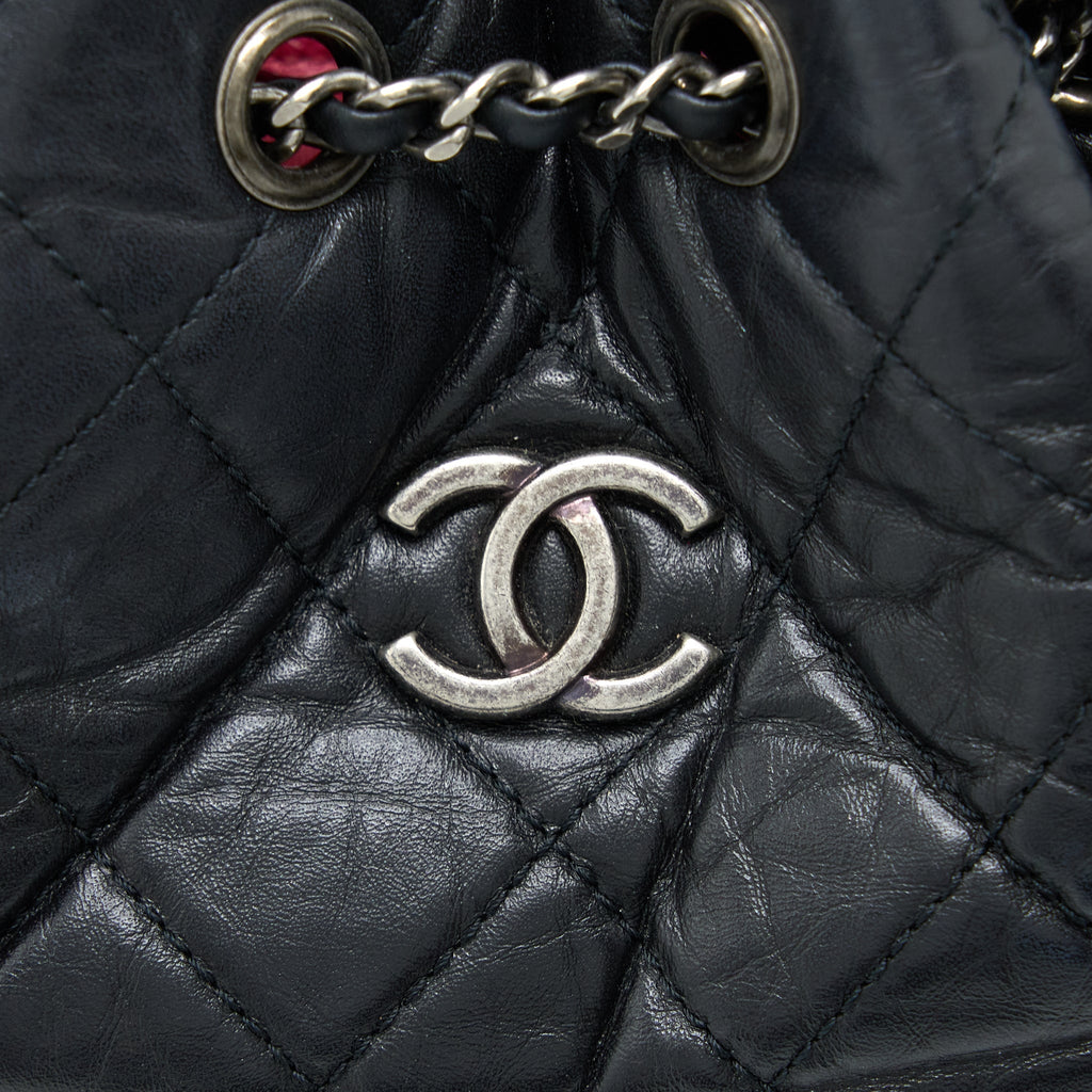 SMALL GABRIELLE BACKPACK AGED CALFSKIN BLACK MULTICOLOUR HARDWARE