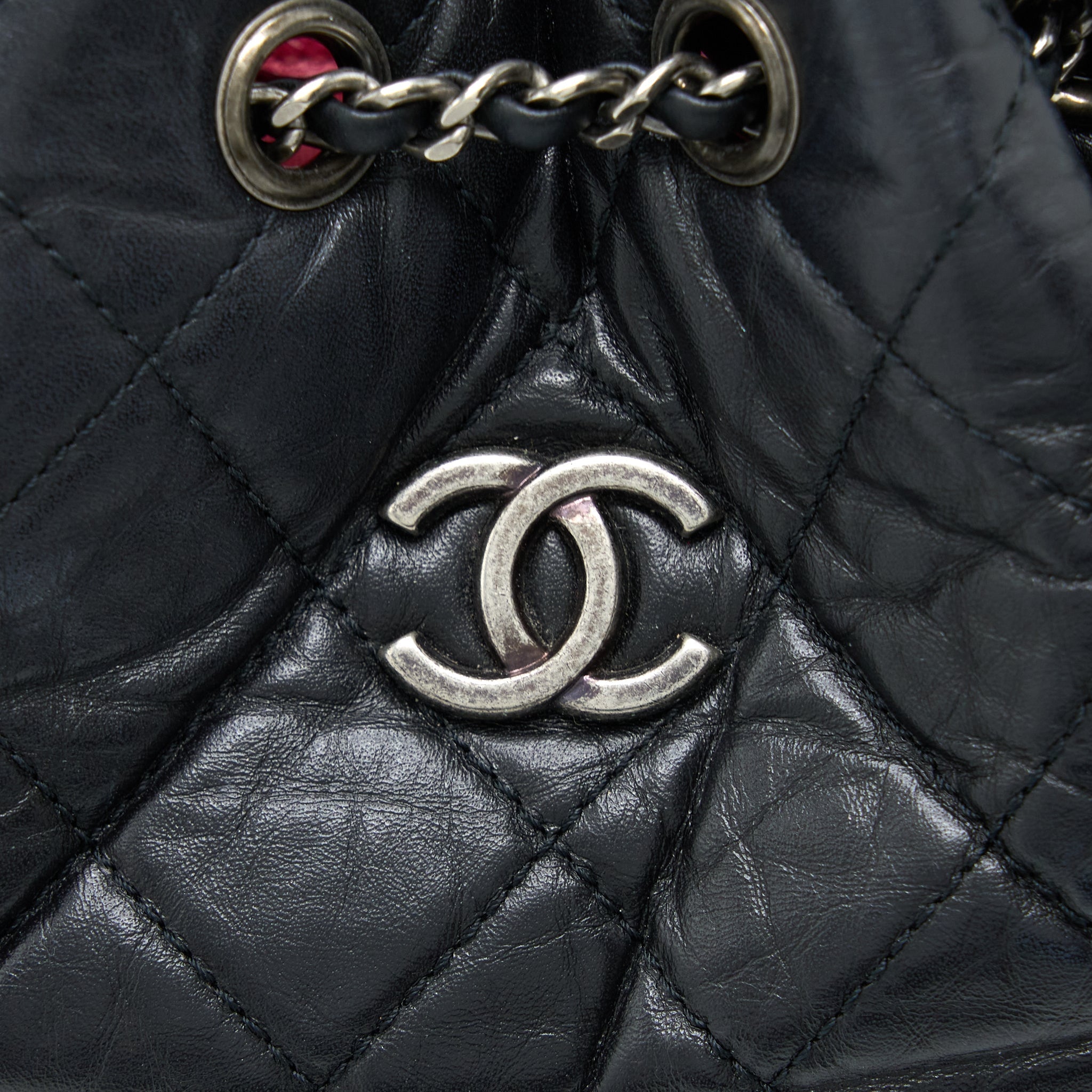 SMALL GABRIELLE BACKPACK AGED CALFSKIN BLACK MULTICOLOUR HARDWARE