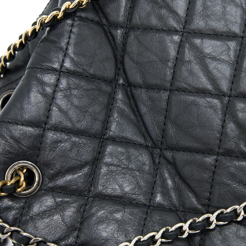 SMALL GABRIELLE BACKPACK AGED CALFSKIN BLACK MULTICOLOUR HARDWARE