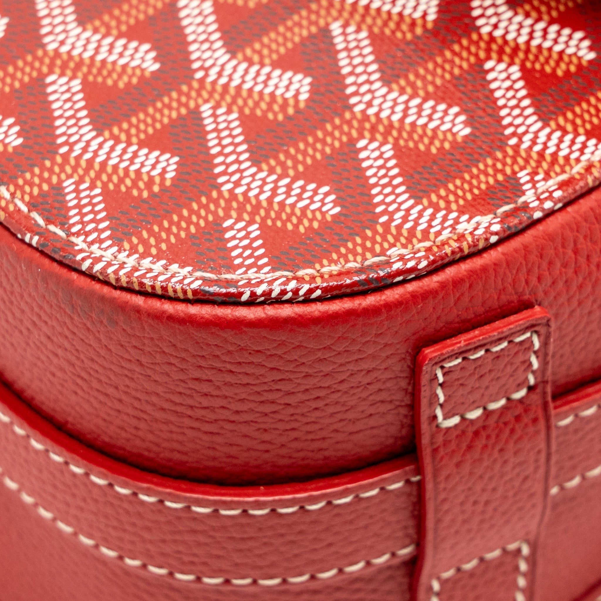 BELVEDERE MM MESSENGER BAG GOYARDINE CANVAS/CALFSKIN RED SHW