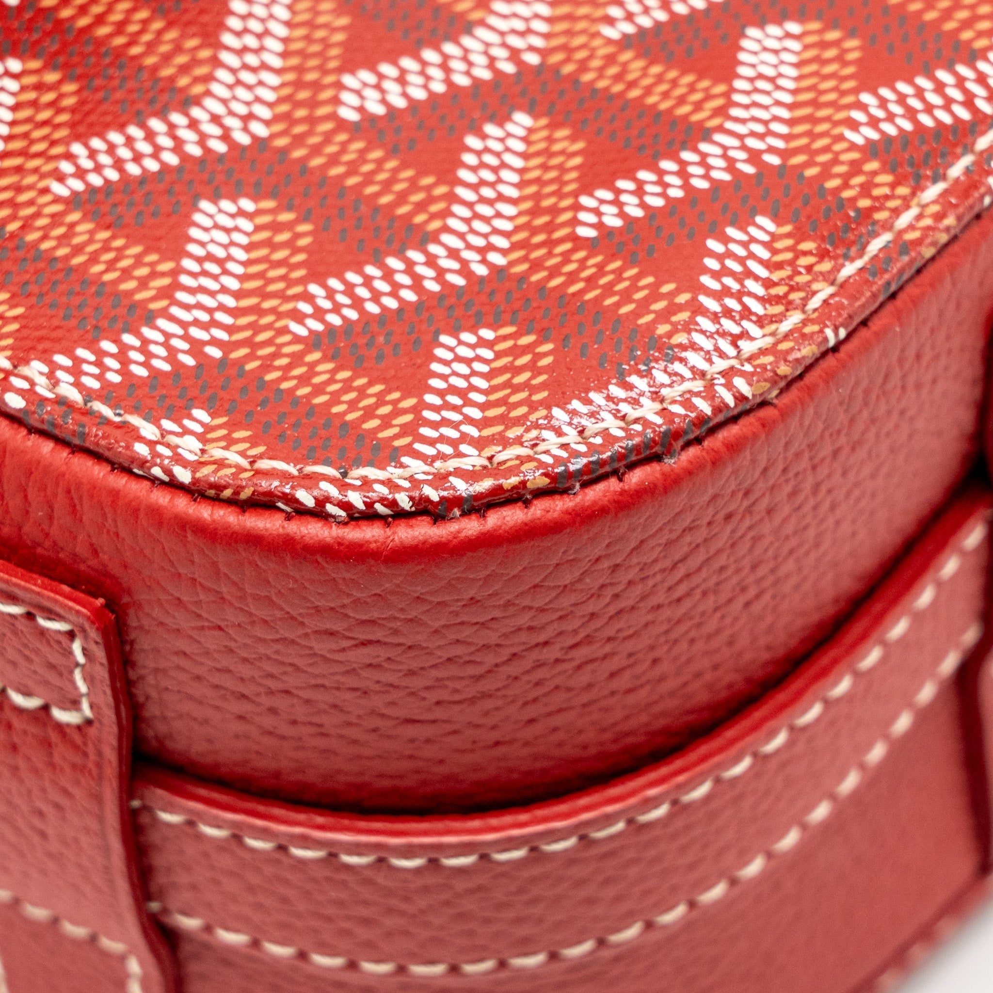 BELVEDERE MM MESSENGER BAG GOYARDINE CANVAS/CALFSKIN RED SHW