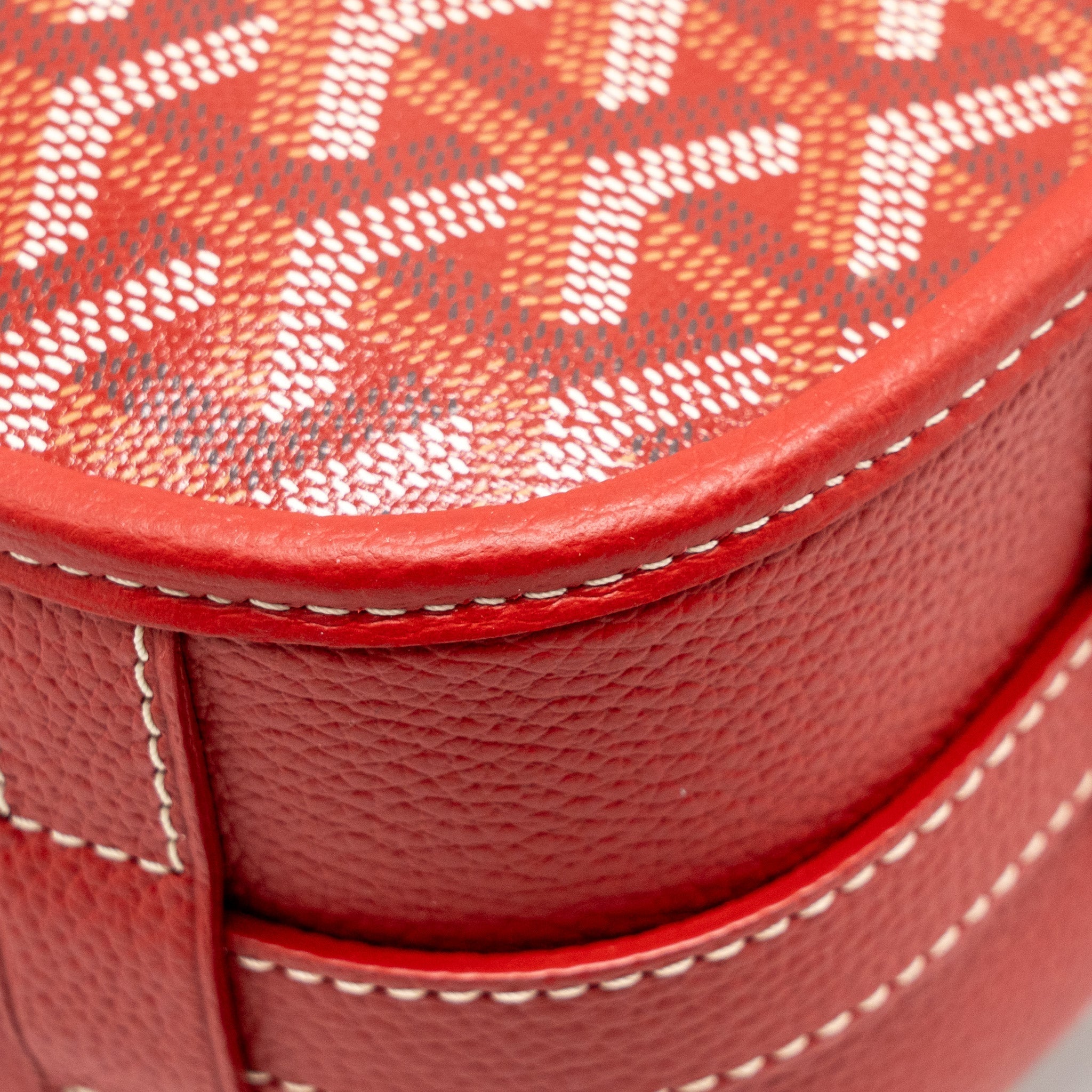 BELVEDERE MM MESSENGER BAG GOYARDINE CANVAS/CALFSKIN RED SHW