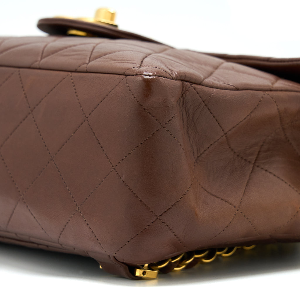VINTAGE CLASSIC TIMELESS BACKPACK LAMBSKIN BROWN GHW