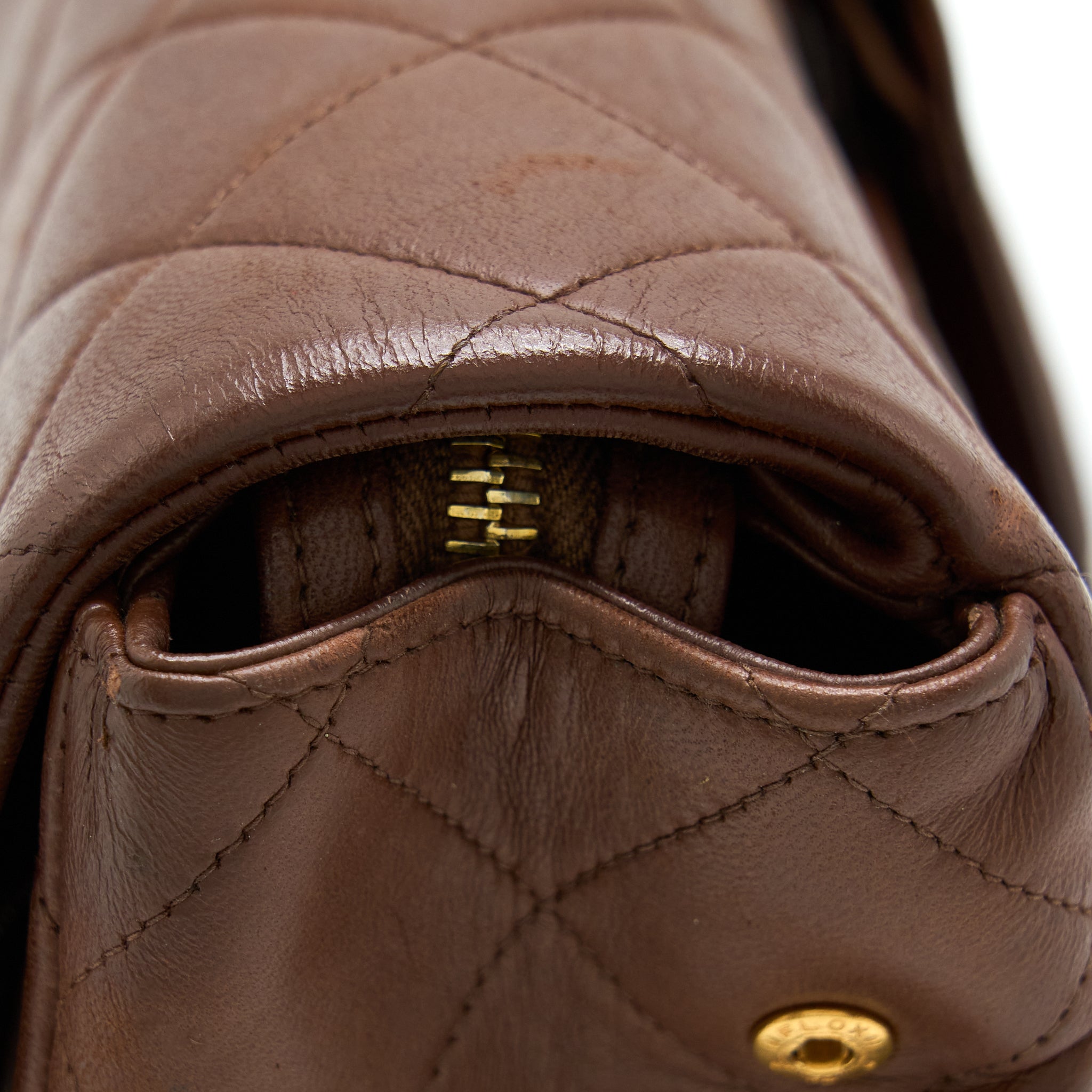 VINTAGE CLASSIC TIMELESS BACKPACK LAMBSKIN BROWN GHW