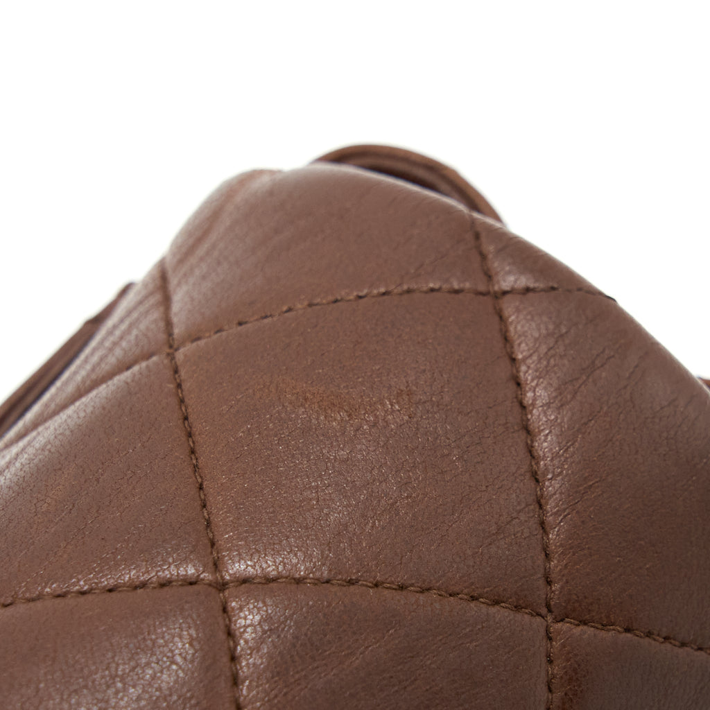 VINTAGE CLASSIC TIMELESS BACKPACK LAMBSKIN BROWN GHW
