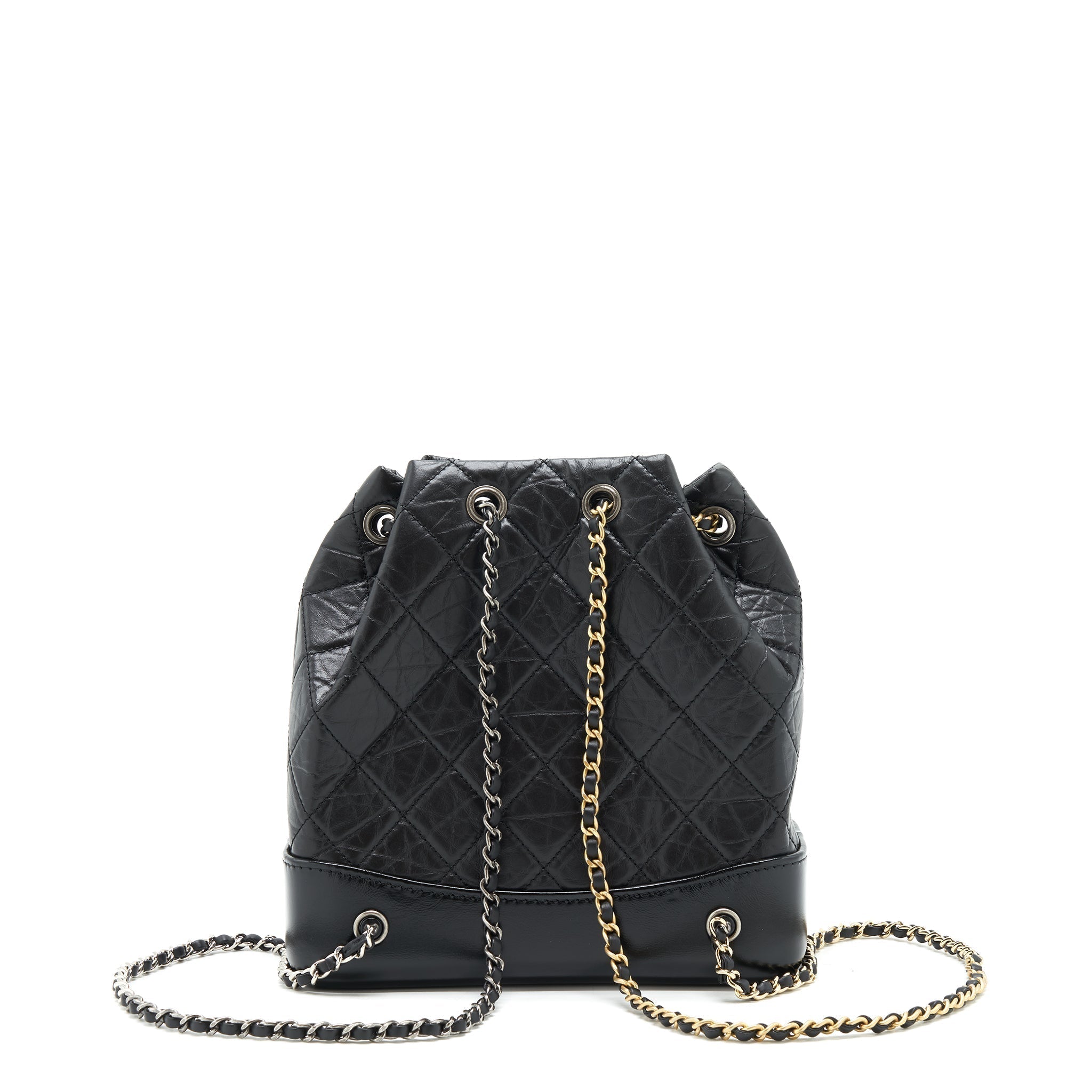 SMALL GABRIELLE BACKPACK BLACK RUTHENIUM SHW(MICROCHIP)