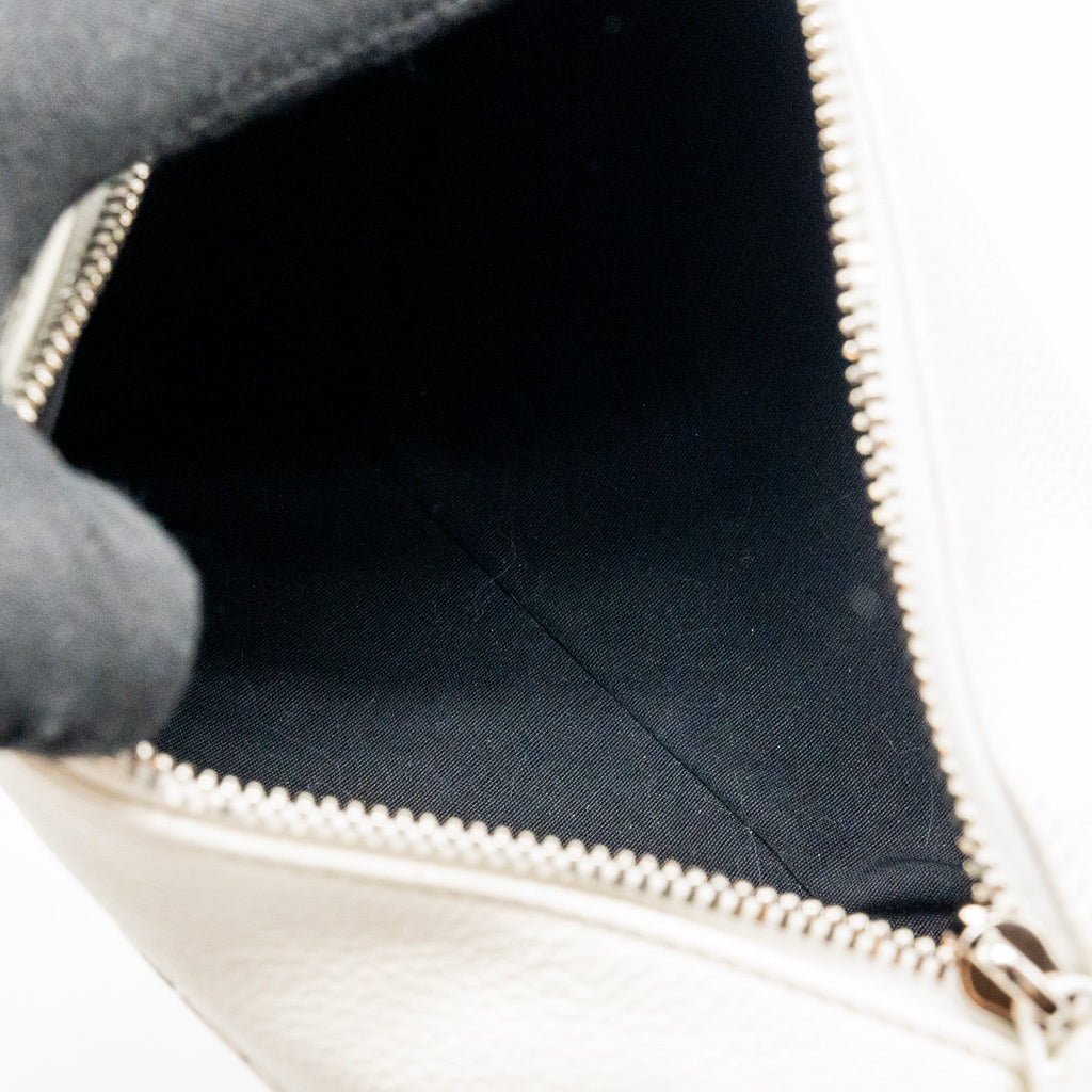 HOMME X DANIEL ARSHAM ROLLER MESSAGER BAG GRAINED CALFSKIN WHITE SHW