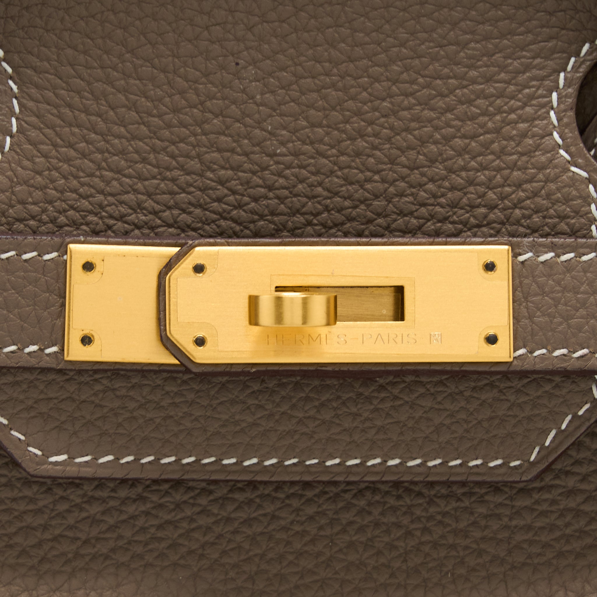 HERMES BIRKIN 30 SPECIAL ORDER TOGO ETOUPE/ ROSE AZALEE BRUSH GOLD HARDWARE