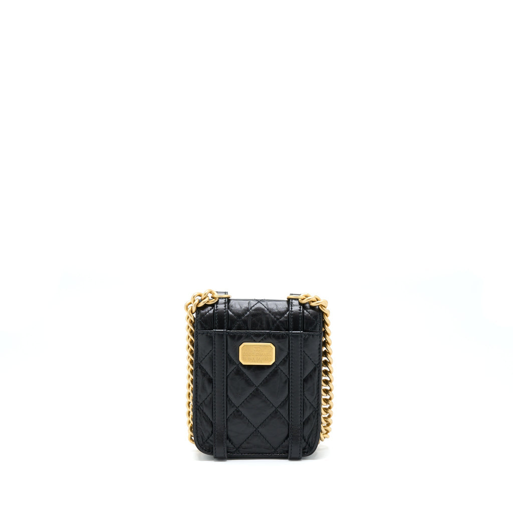 SEASONAL MESSENGER MINI FLAP BAG AGED CALFSKIN GHW (MICROCHIP)