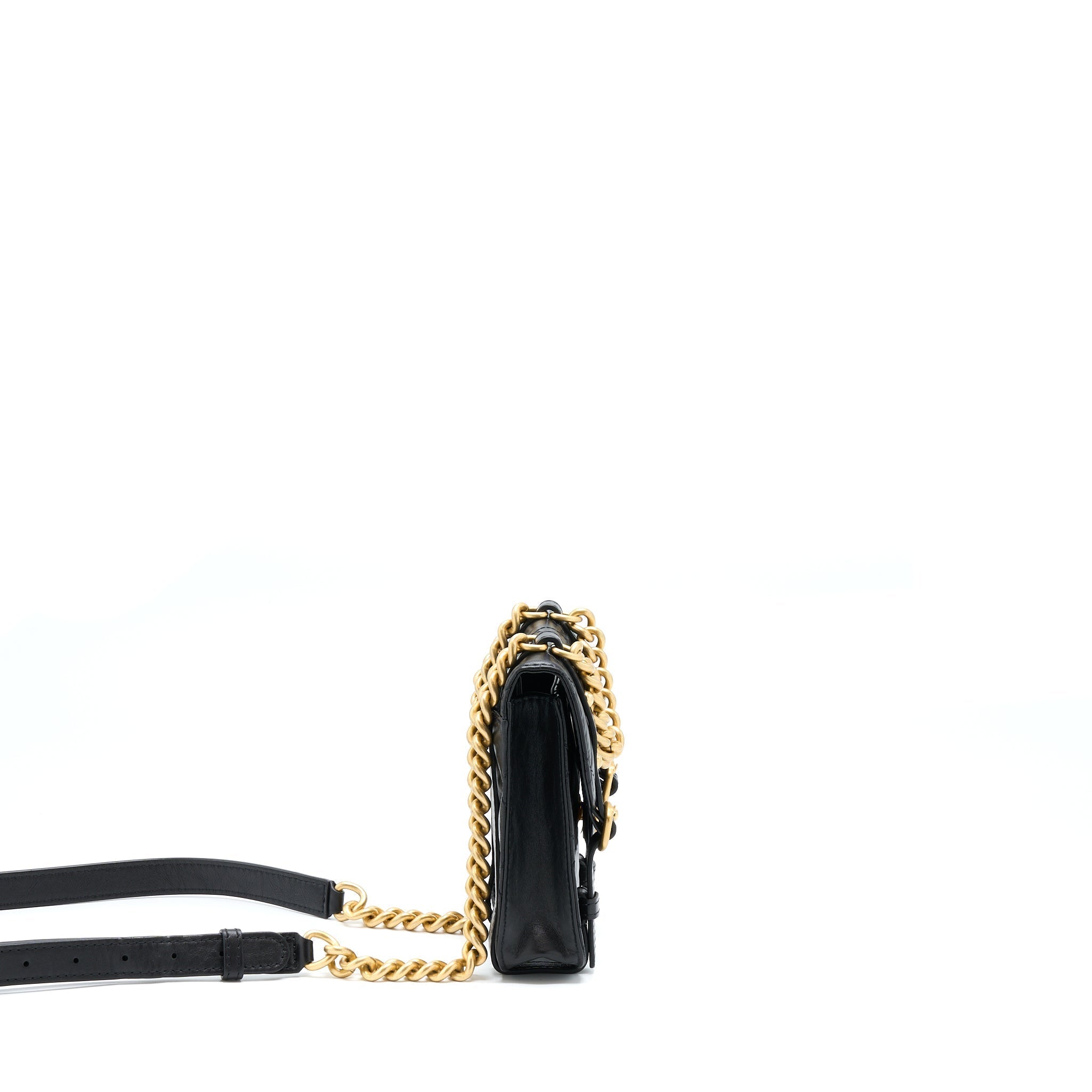 SEASONAL MESSENGER MINI FLAP BAG AGED CALFSKIN GHW (MICROCHIP)