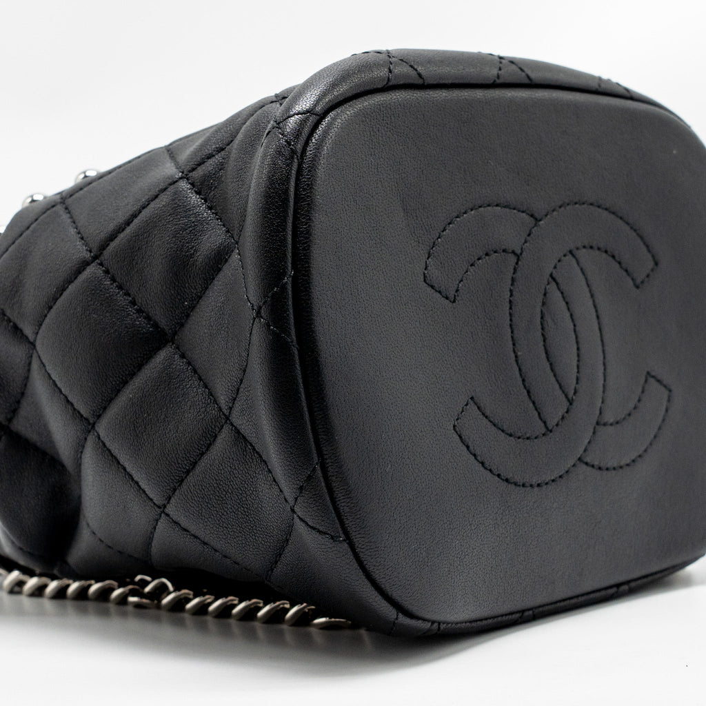 QUILTED METALLIC BUBBLE BACKPACK LAMBSKIN BLACK MULTICOLOUR HARDWARE