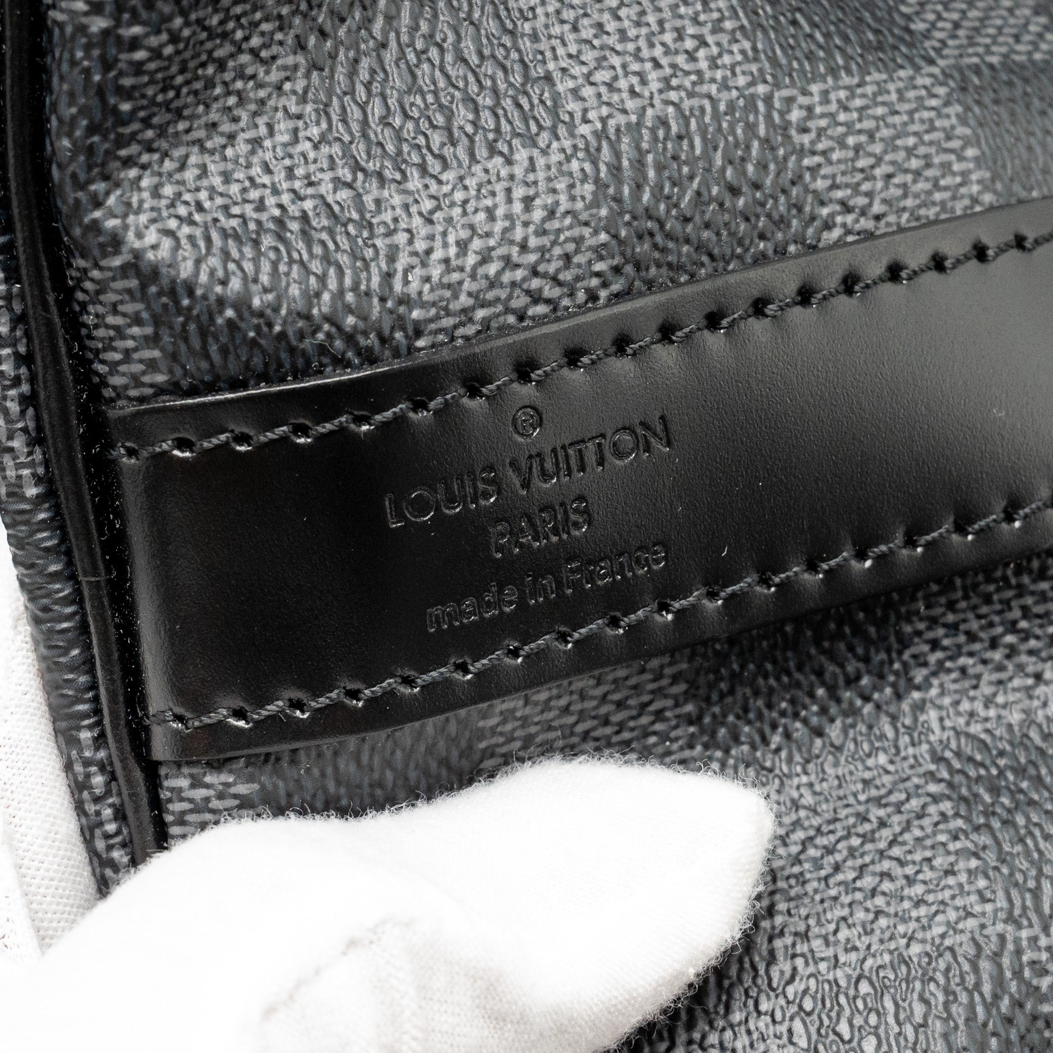 KEEPALL BANDOULIERE 45 DAMIER GRAPHITE CANVAS BLACK SHW
