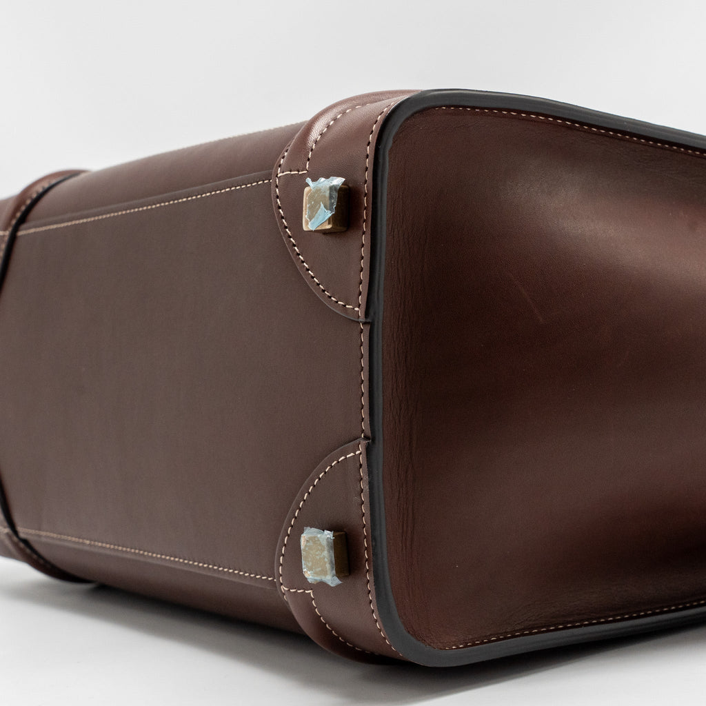 MICRO LUGGAGE BAG CALFSKIN BURGUNDY GHW