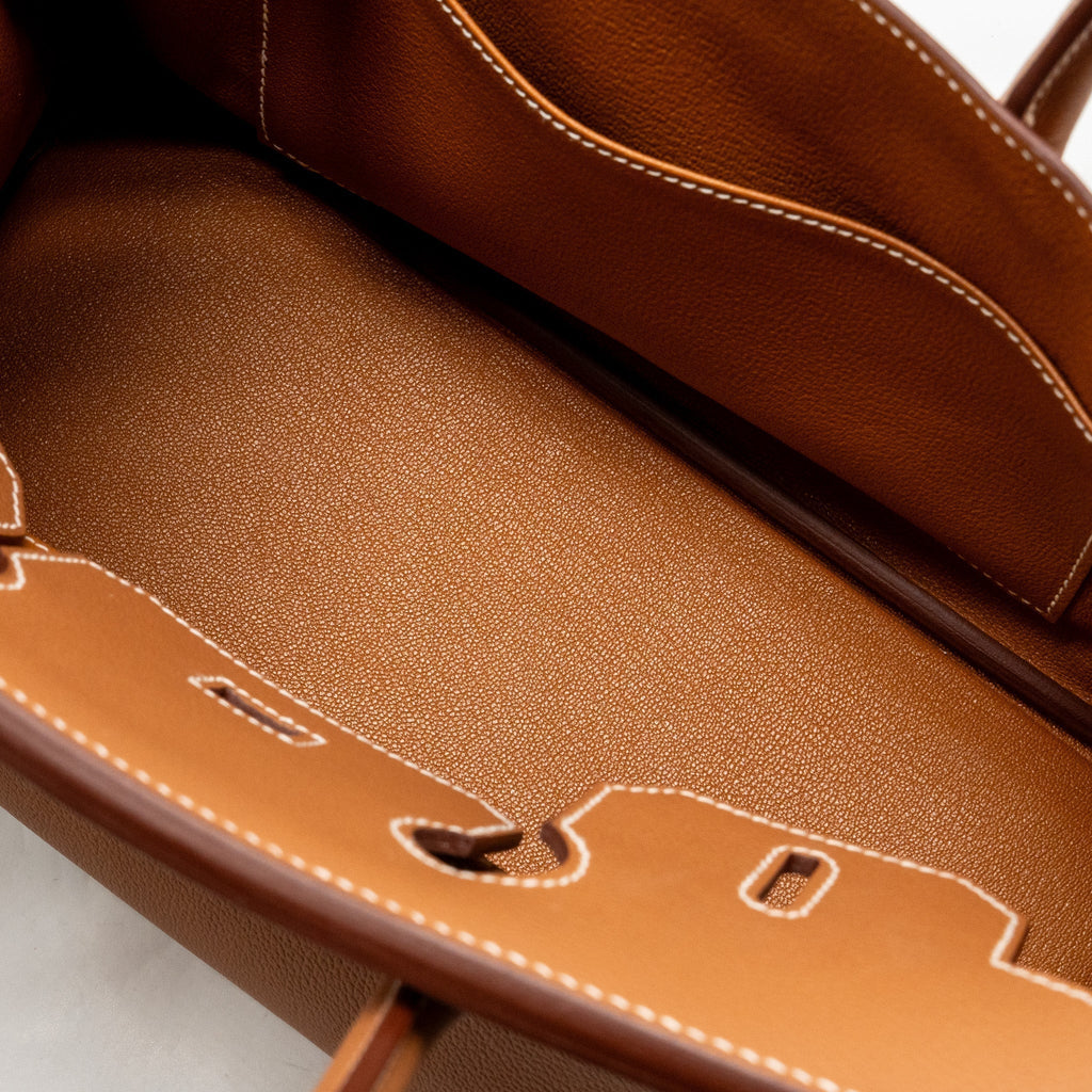 HERMES SHOULDER BIRKIN EVERCOLOR GOLD GHW