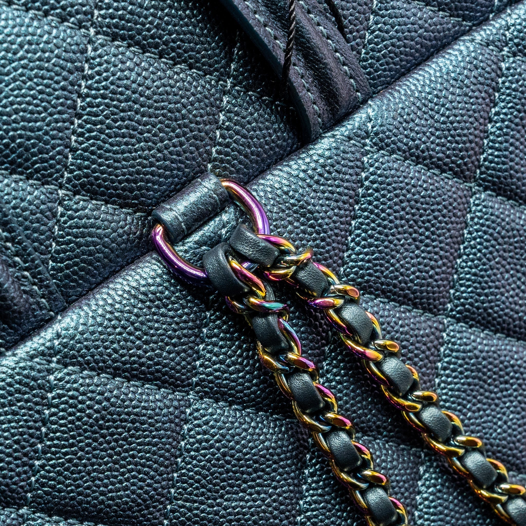 18B FILIGREE BACKPACK CAVIAR IRIDESCENT DARK TURQUOISE MULTICOLOUR HARDWARE