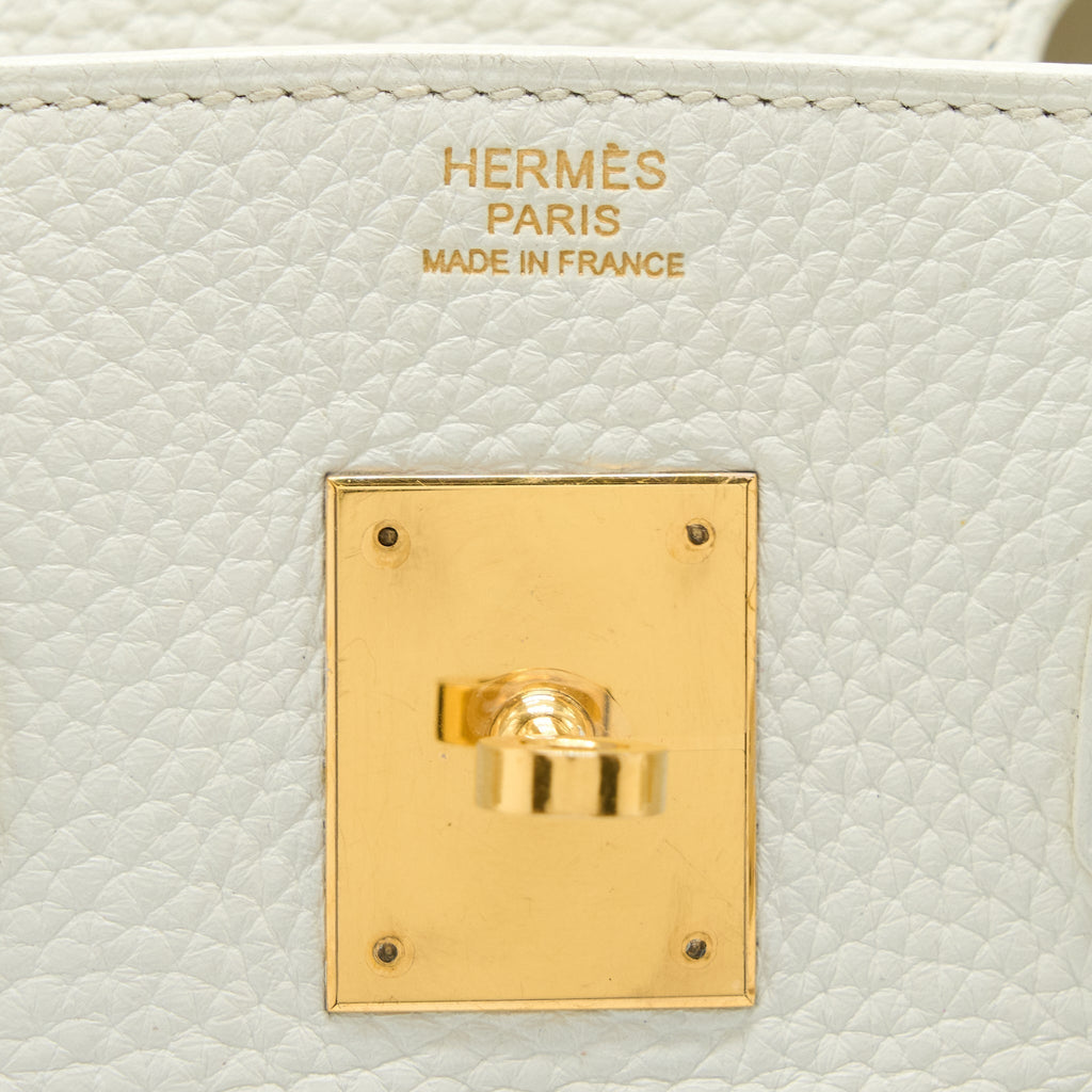 HERMES BIRKIN 30 CLEMENCE BLANC GHW