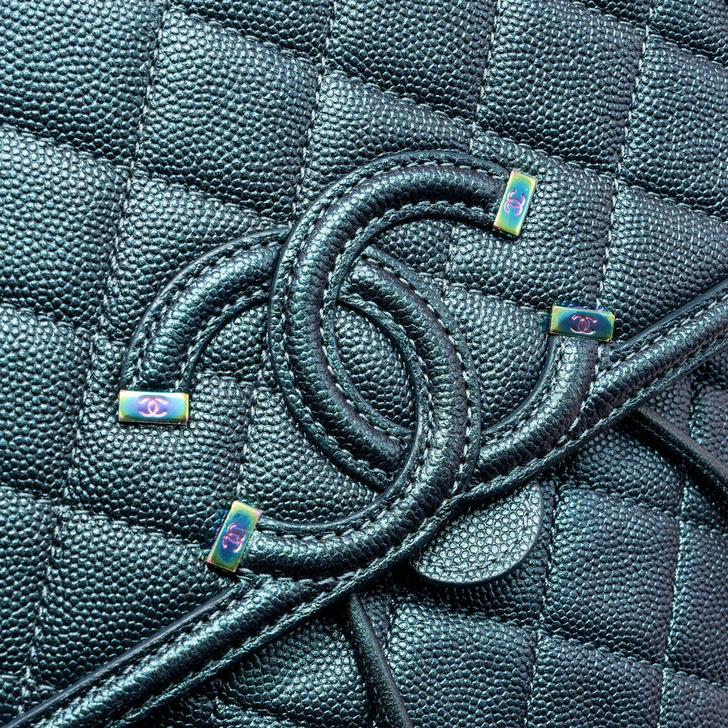 18B FILIGREE BACKPACK CAVIAR IRIDESCENT DARK TURQUOISE MULTICOLOUR HARDWARE