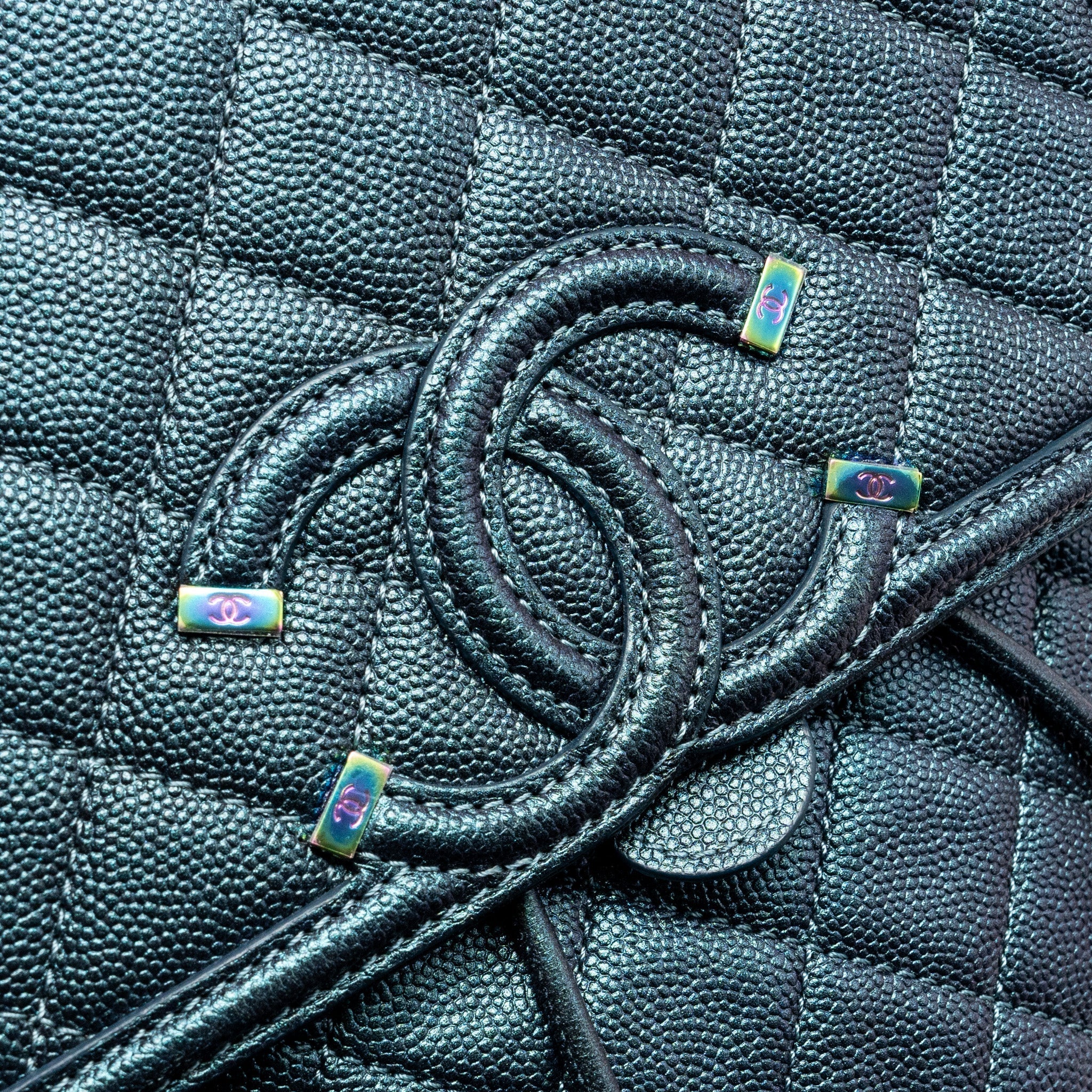 18B FILIGREE BACKPACK CAVIAR IRIDESCENT DARK TURQUOISE MULTICOLOUR HARDWARE
