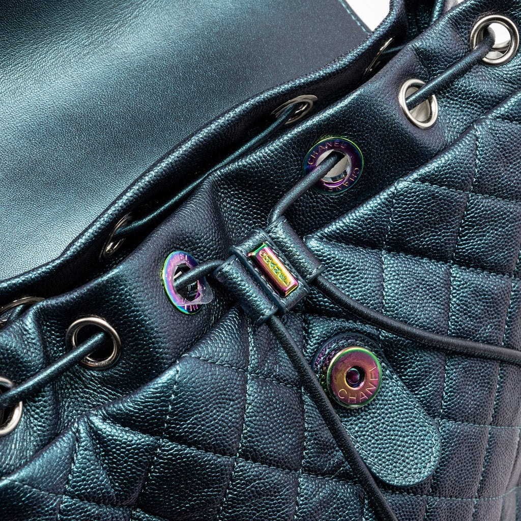 18B FILIGREE BACKPACK CAVIAR IRIDESCENT DARK TURQUOISE MULTICOLOUR HARDWARE