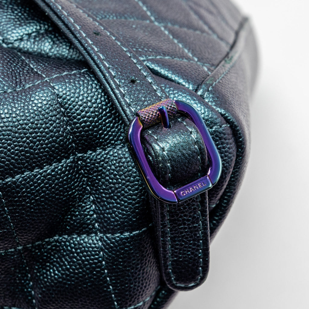 18B FILIGREE BACKPACK CAVIAR IRIDESCENT DARK TURQUOISE MULTICOLOUR HARDWARE