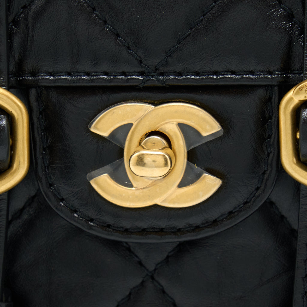SEASONAL MESSENGER MINI FLAP BAG AGED CALFSKIN GHW (MICROCHIP)