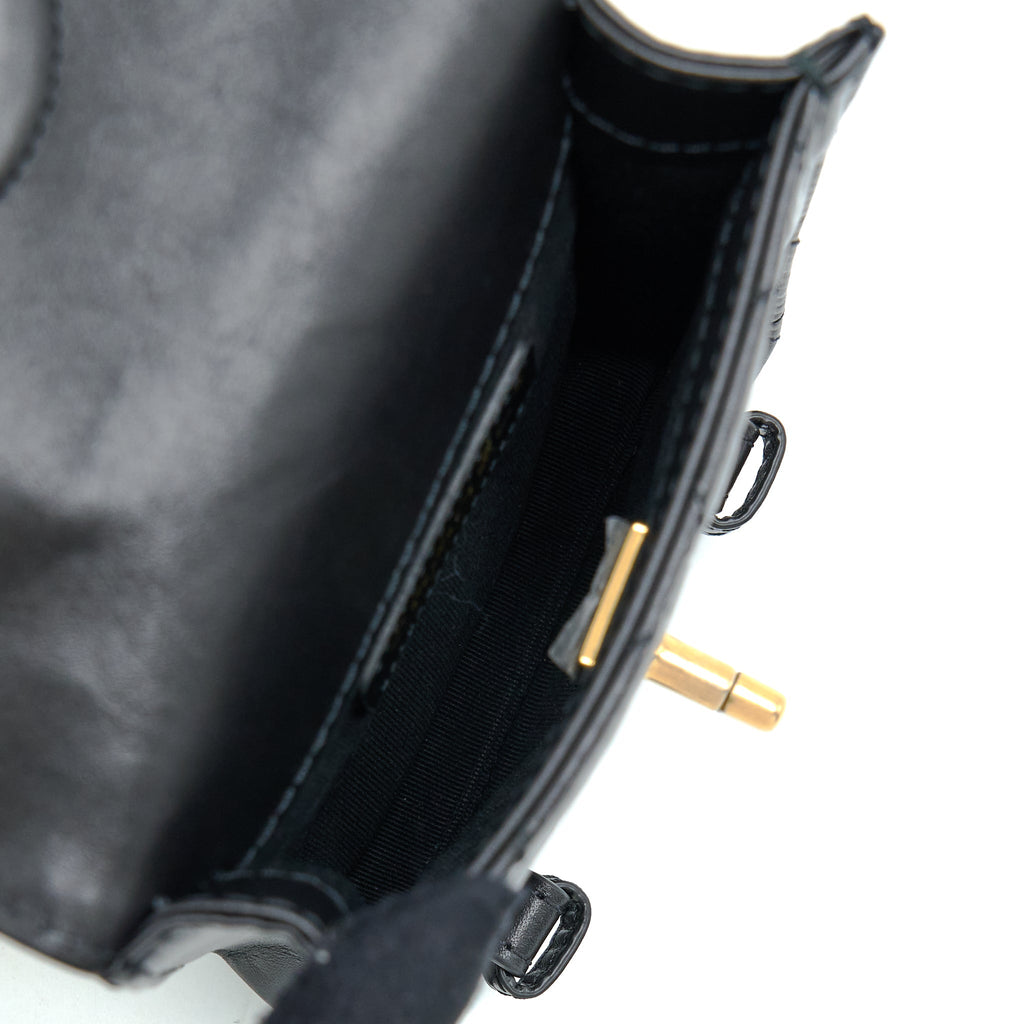 SEASONAL MESSENGER MINI FLAP BAG AGED CALFSKIN GHW (MICROCHIP)