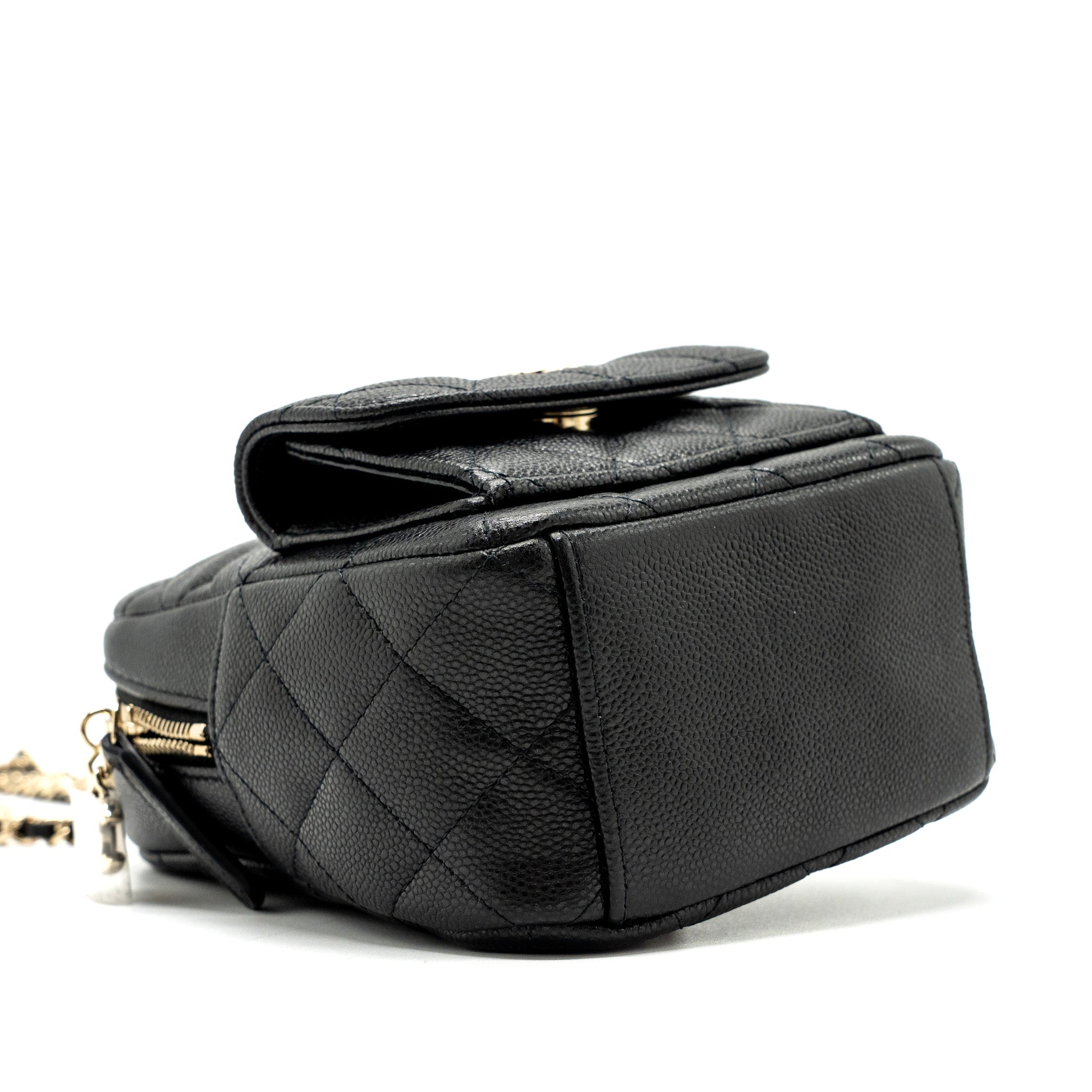 24C MINI BACKPACK / CROSSBODY BAG CAVIAR BLACK LGHW (MICROCHIP)