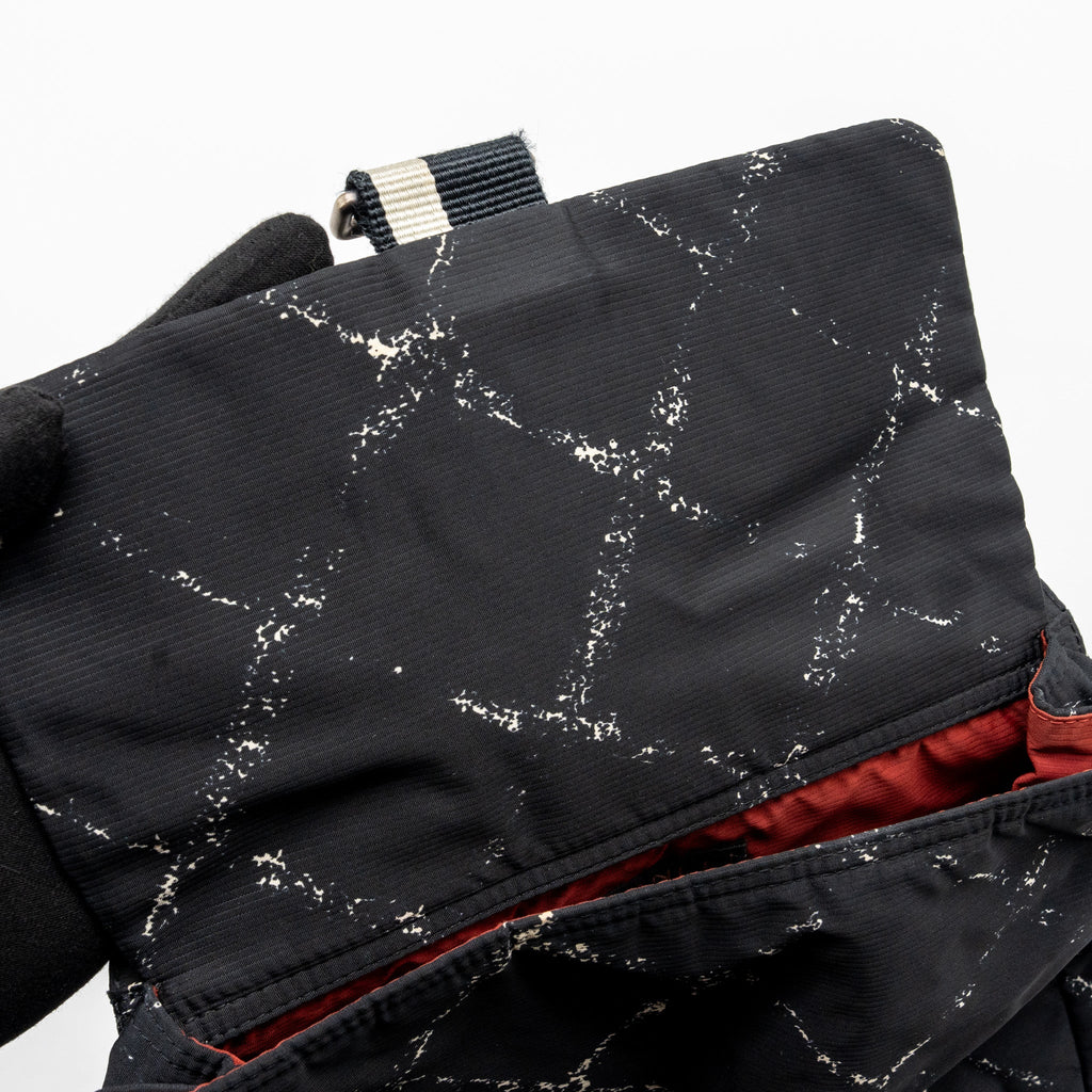 TRAVEL LINE CHECK NYLON BACKPACK BLACK/WHITE RUTHENIUM HARDWARE