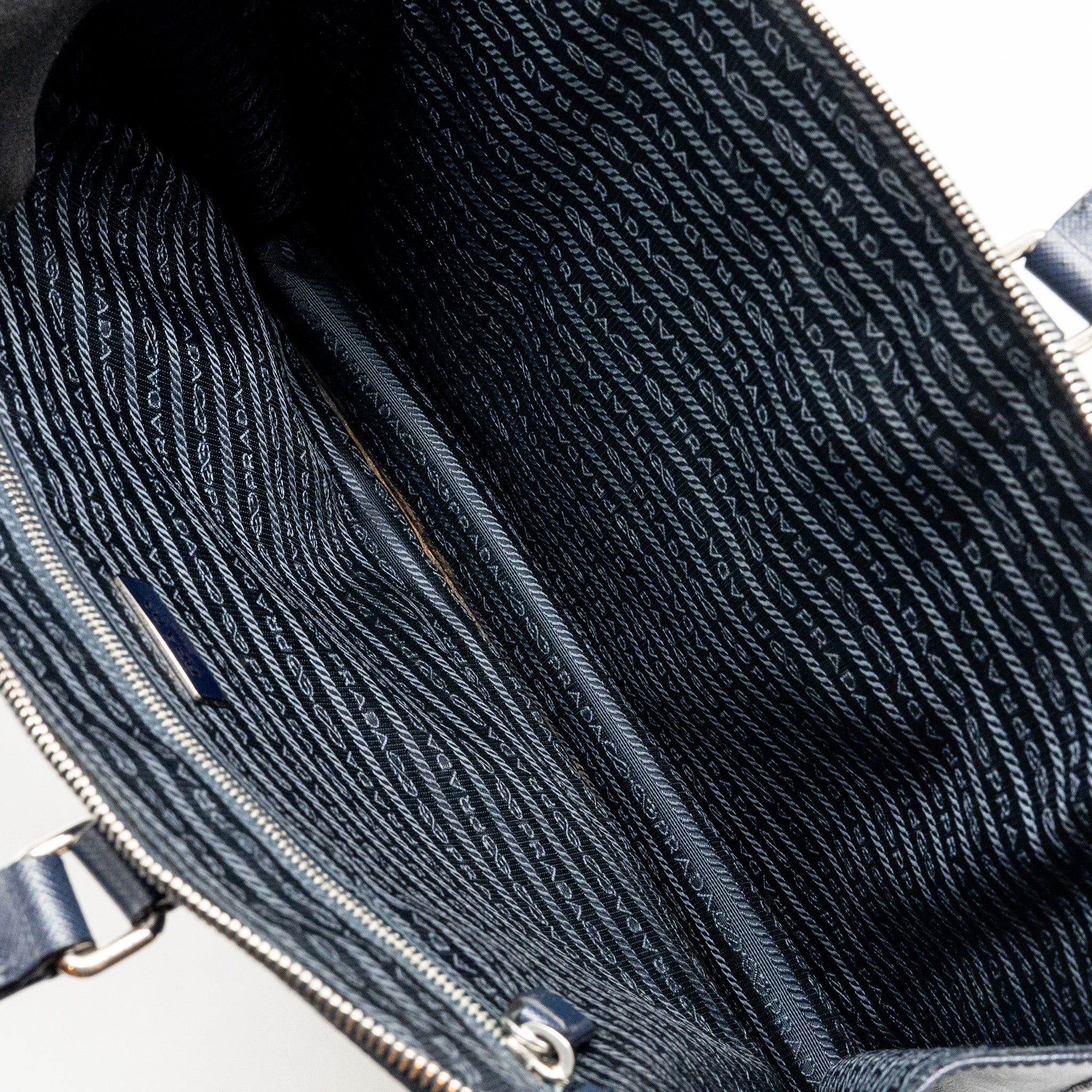 SAFFIANO TRAVEL BRIEFCASE CALFSKIN DARK BLUE SHW