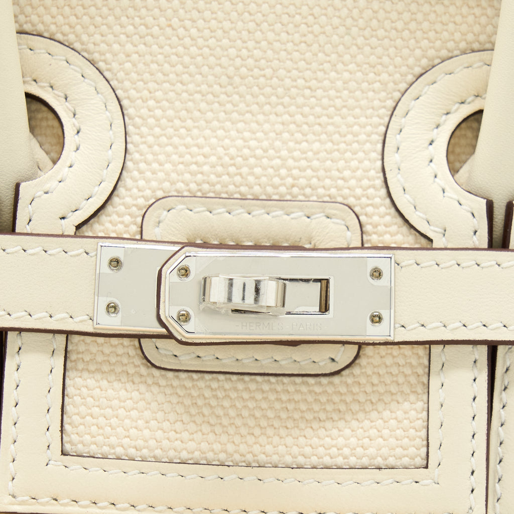 HERMES BIRKIN 25 CARGO CANVAS/SWIFT ECRU/NATA SHW