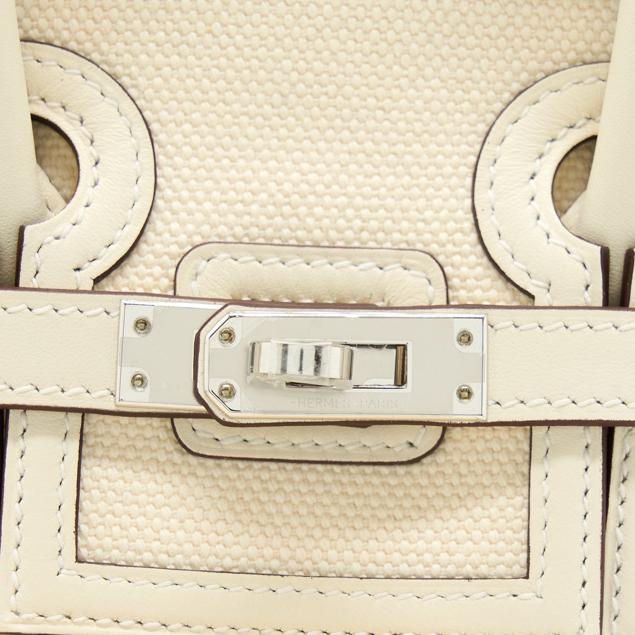 HERMES BIRKIN 25 CARGO CANVAS/SWIFT ECRU/NATA SHW
