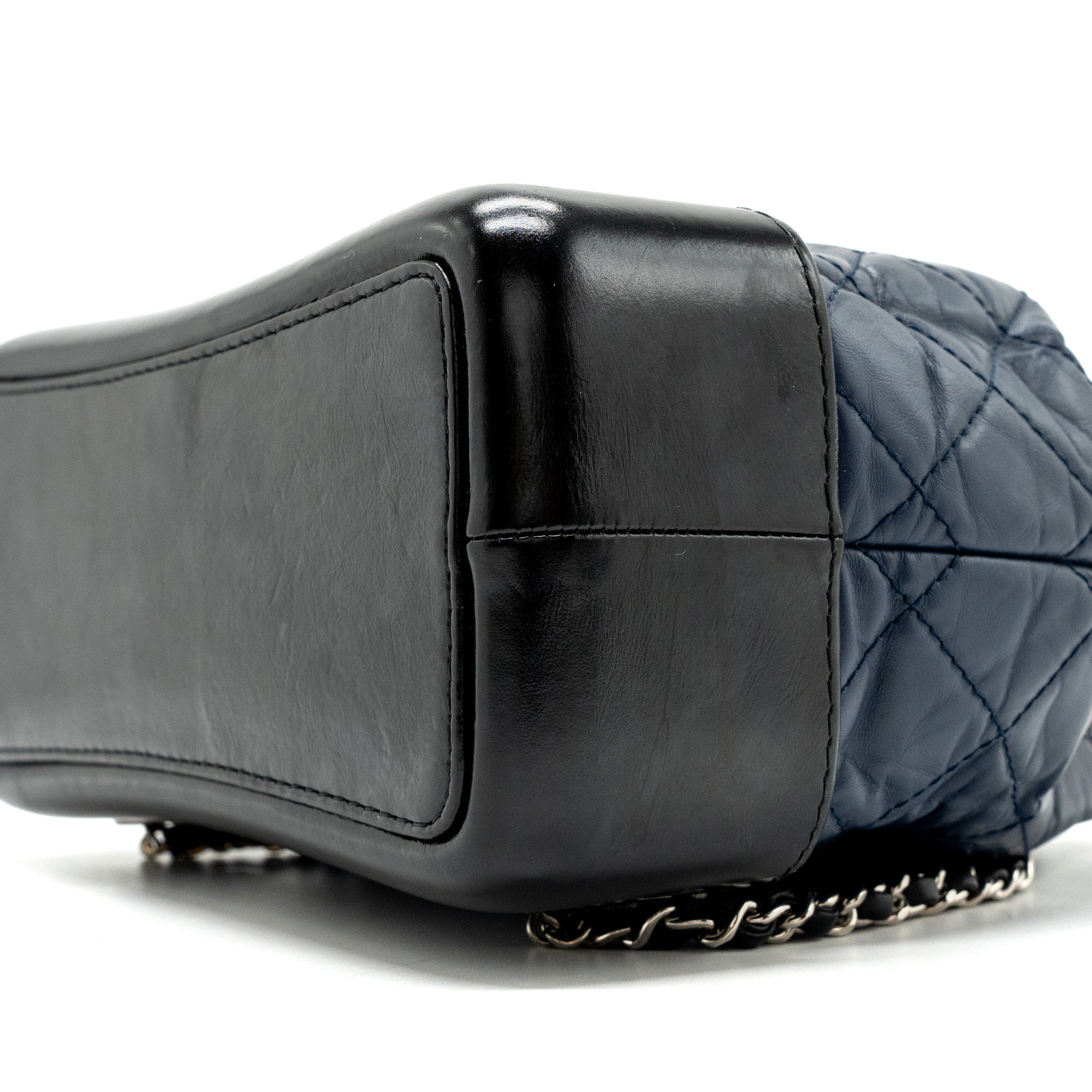 SMALL GABRIELLE BACKPACK AGED CALFSKIN NAVY BLUE/ BLACK RUTHENIUM HARDWARE