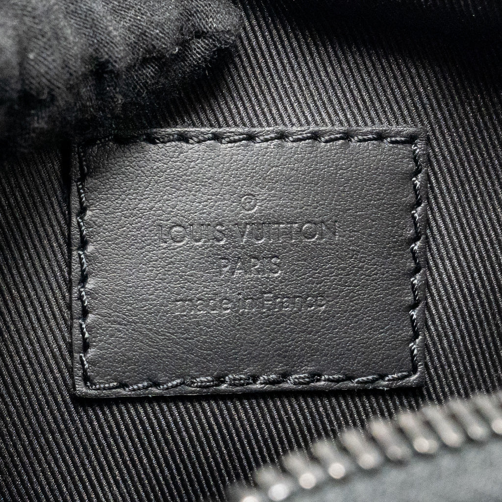 KEEPALL XS MONOGRAM SEAL COWHIDE LEATHER SO BLACK