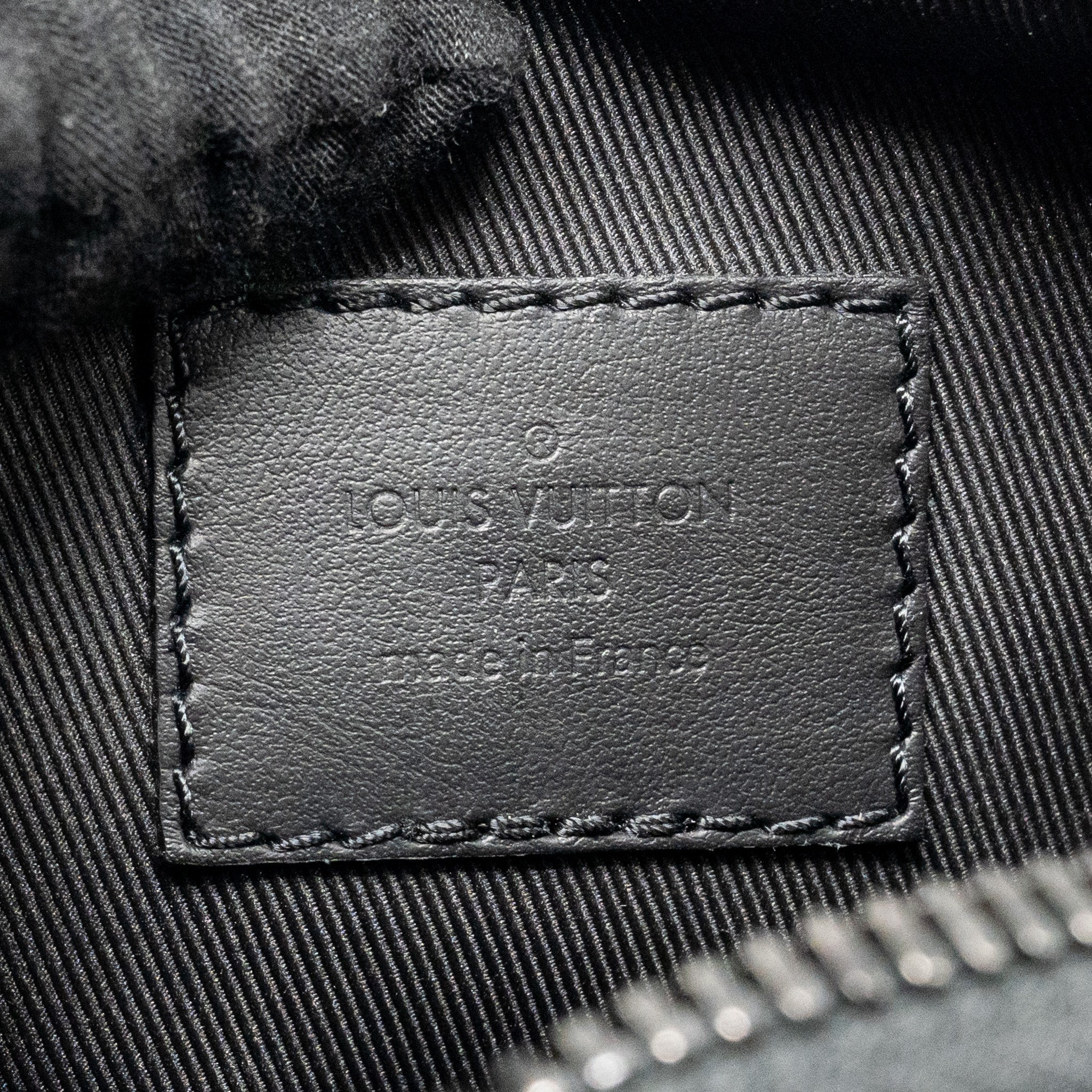 KEEPALL XS MONOGRAM SEAL COWHIDE LEATHER SO BLACK