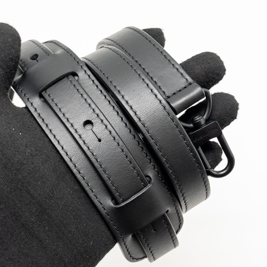 KEEPALL XS MONOGRAM SEAL COWHIDE LEATHER SO BLACK