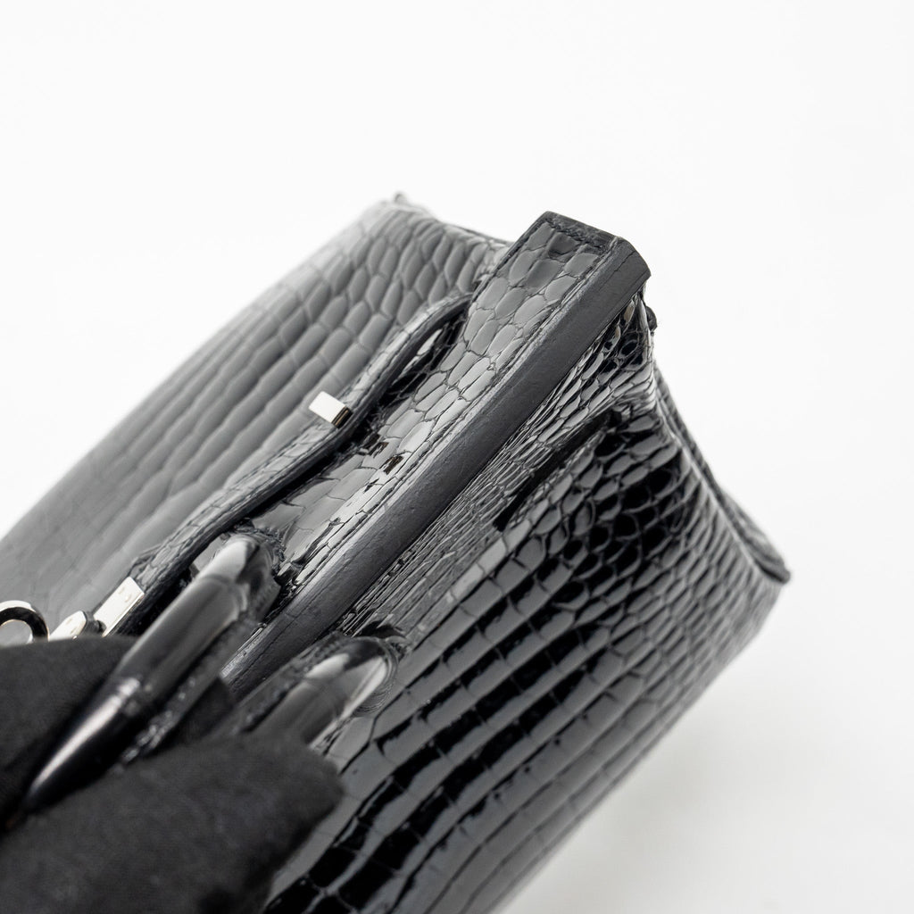 HERMES BIRKIN 25 SHINY CROCODILE POROSUS BLACK SHW