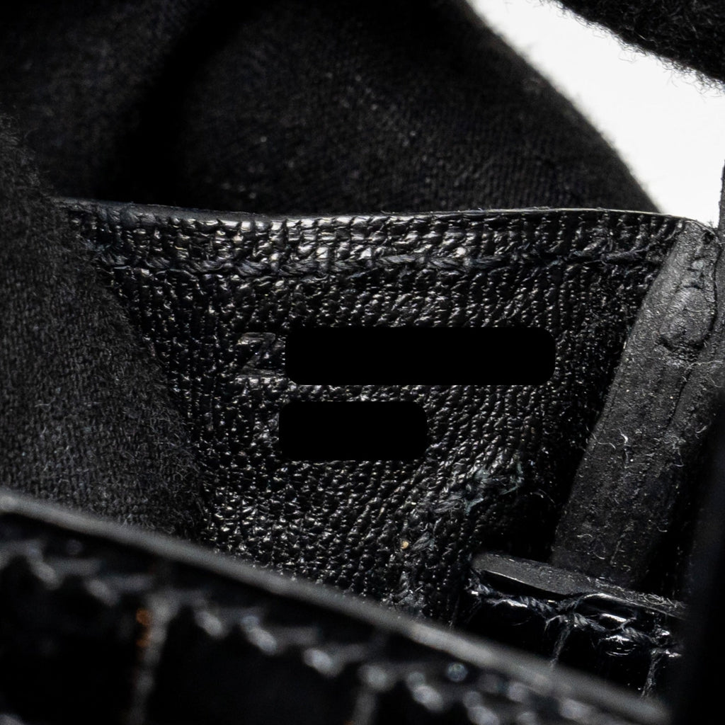 HERMES BIRKIN 25 SHINY CROCODILE POROSUS BLACK SHW