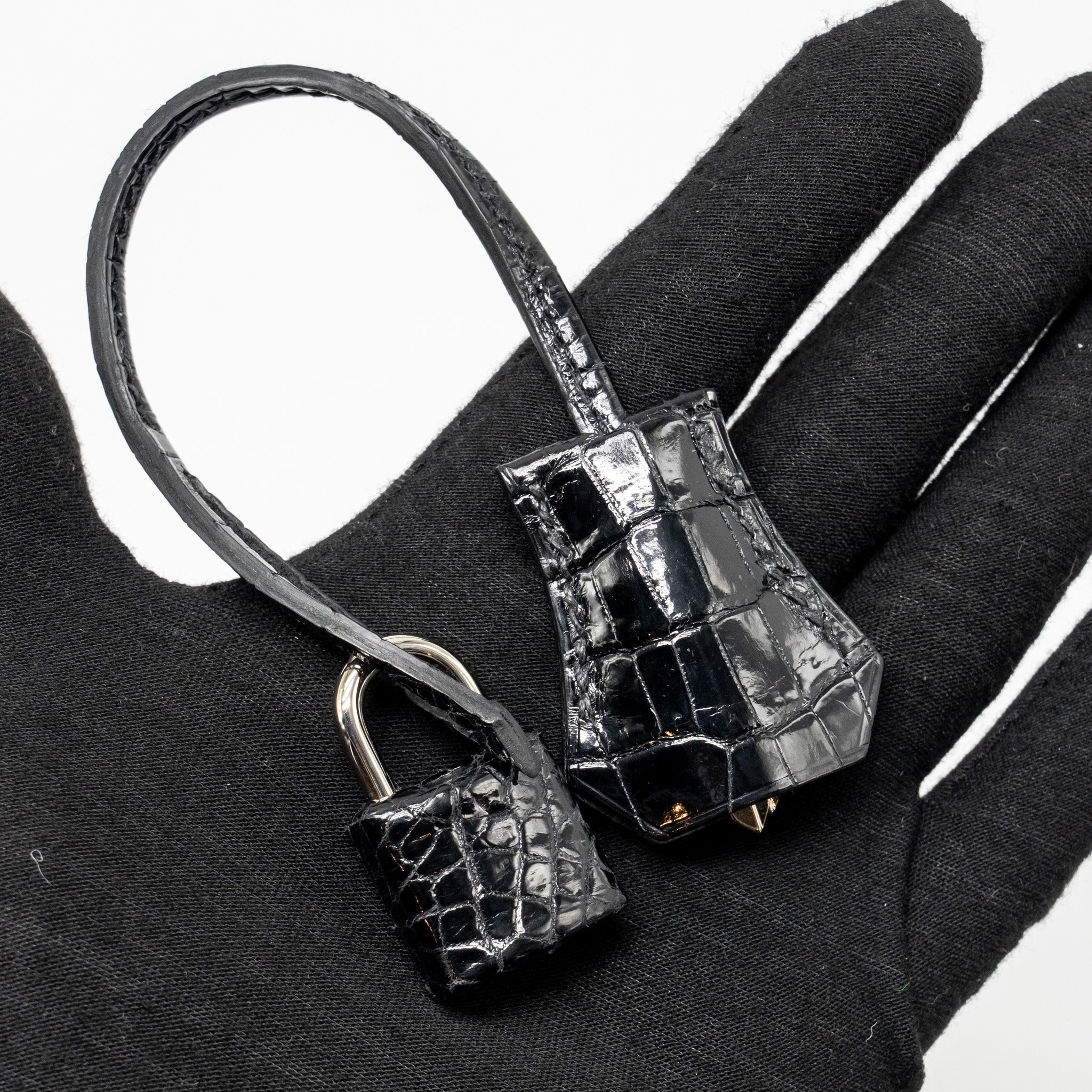 HERMES BIRKIN 25 SHINY CROCODILE POROSUS BLACK SHW