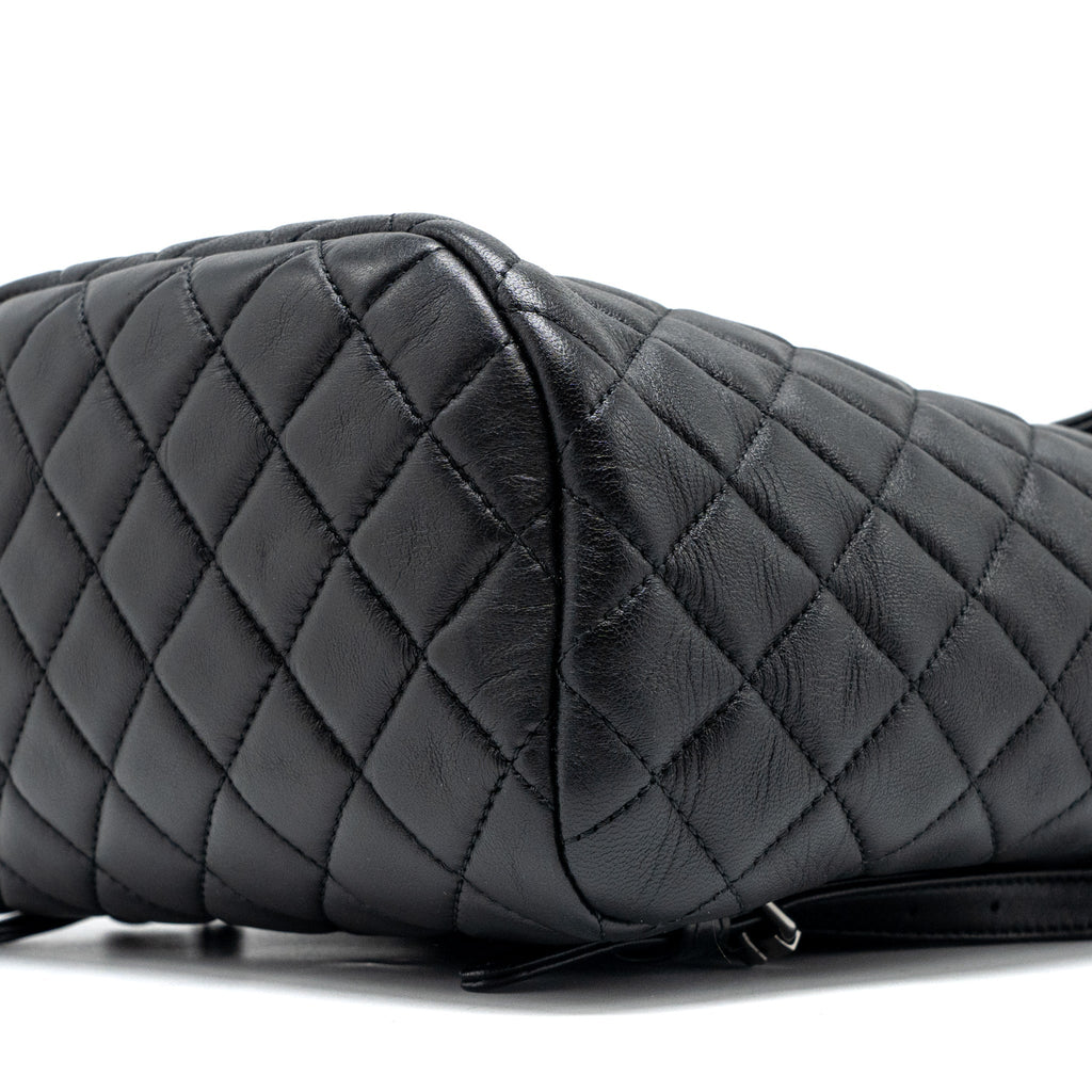 SMALL URBAN SPIRIT BACKPACK LAMBSKIN BLACK WITH BLACK HARDWARE