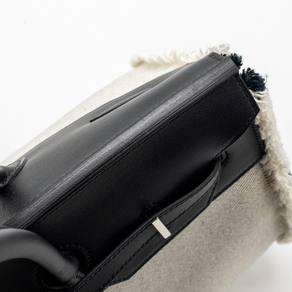 HERMES BIRKIN 35 FRAY FRAY CANVAS/ SWIFT BLACK/ECRU SHW