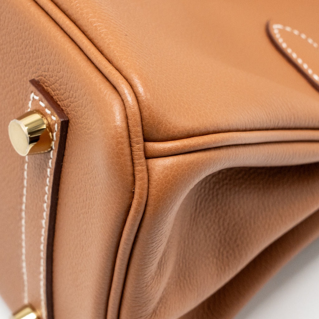 HERMES SHOULDER BIRKIN EVERCOLOR GOLD GHW