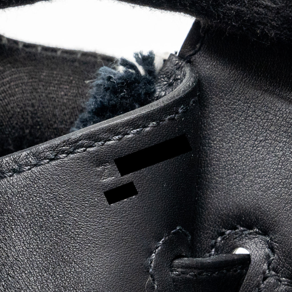 HERMES BIRKIN 35 FRAY FRAY CANVAS/ SWIFT BLACK/ECRU SHW