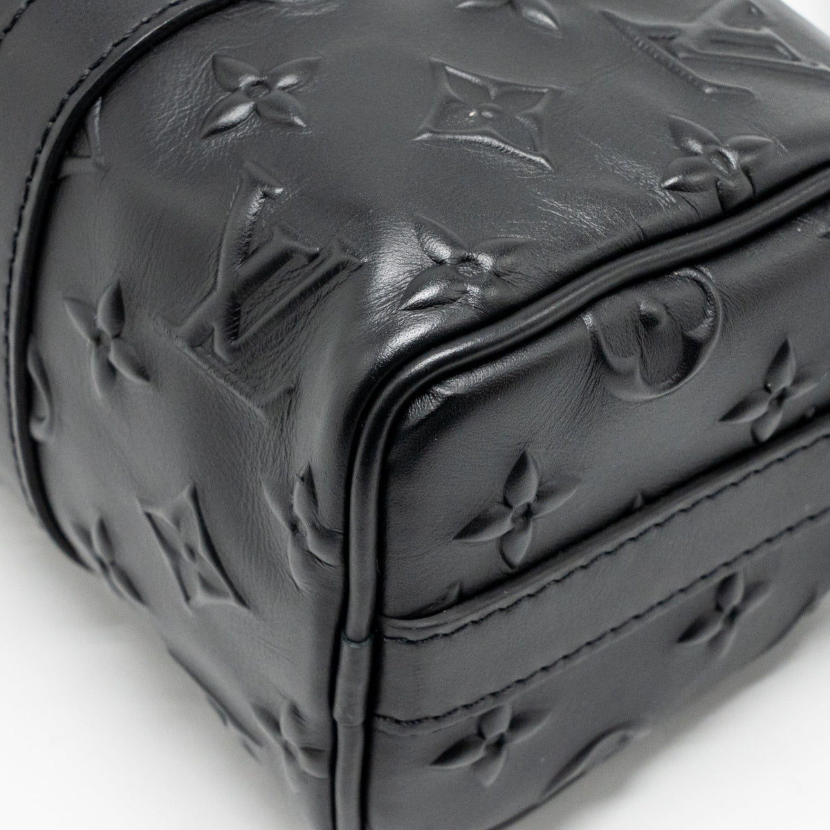 LOUIS VUITTON KEEPALL XS MONOGRAM SEAL COWHIDE LEATHER SO BLACK