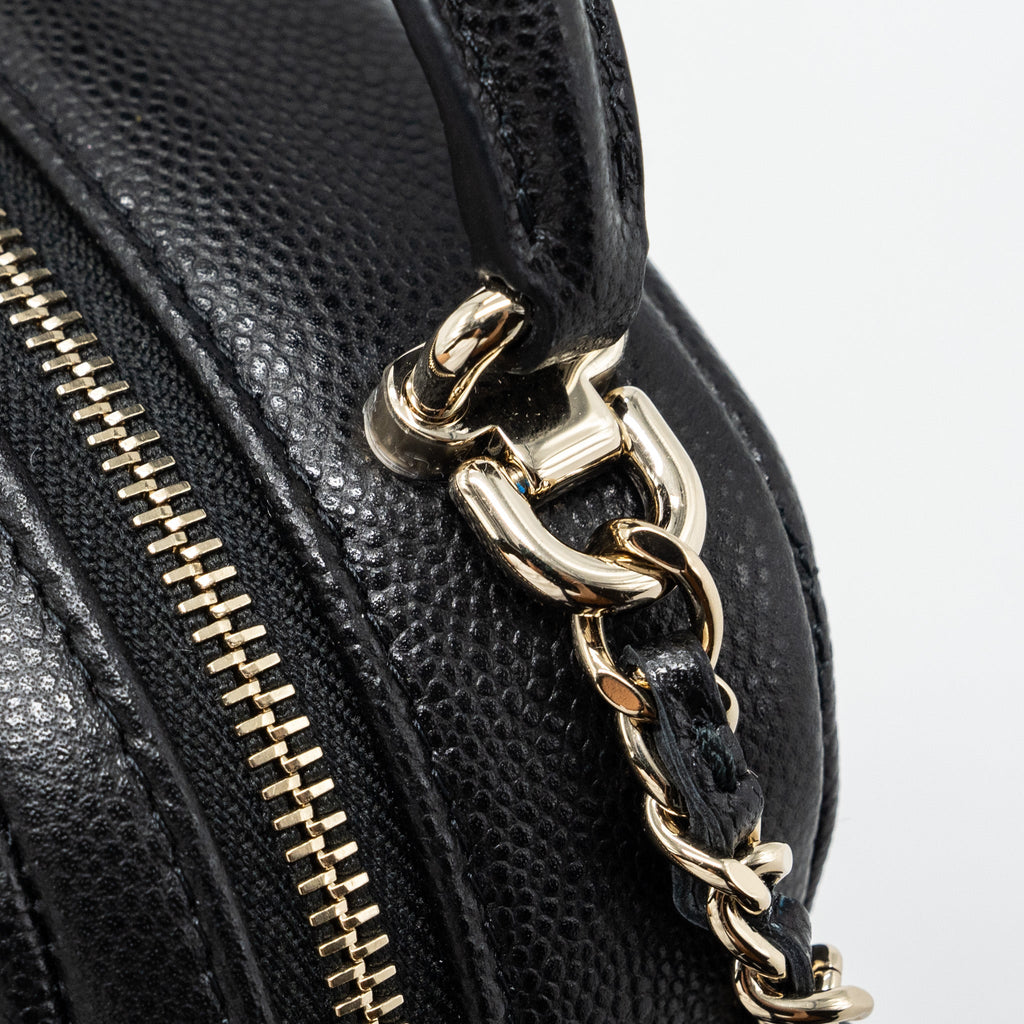 24C MINI BACKPACK / CROSSBODY BAG CAVIAR BLACK LGHW (MICROCHIP)